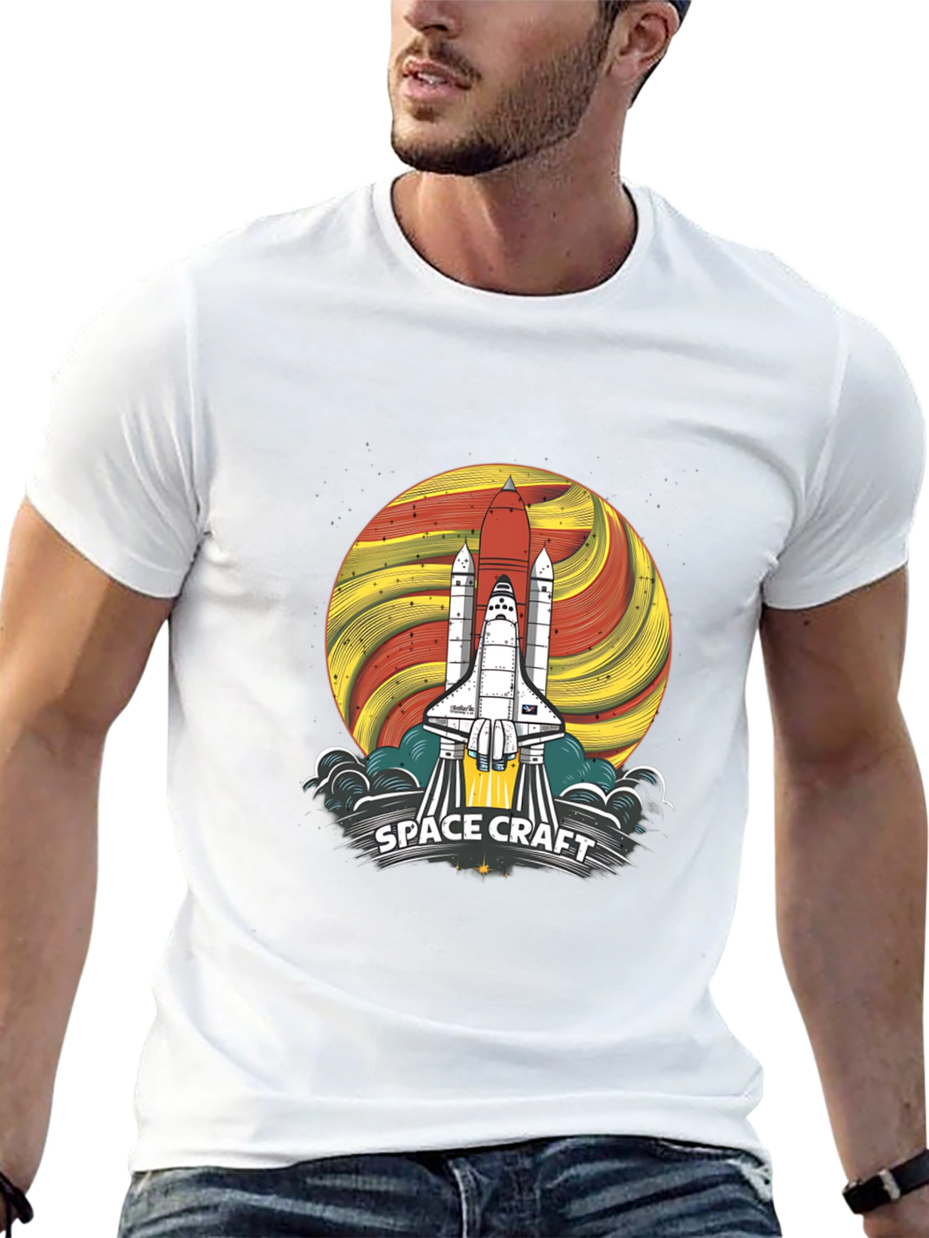 Space Craft Graphic Tee - Rocket Launch Design