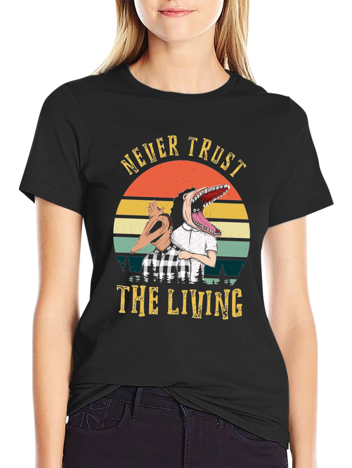 Never Trust the Living T-Shirt - Beetlejuice Inspired