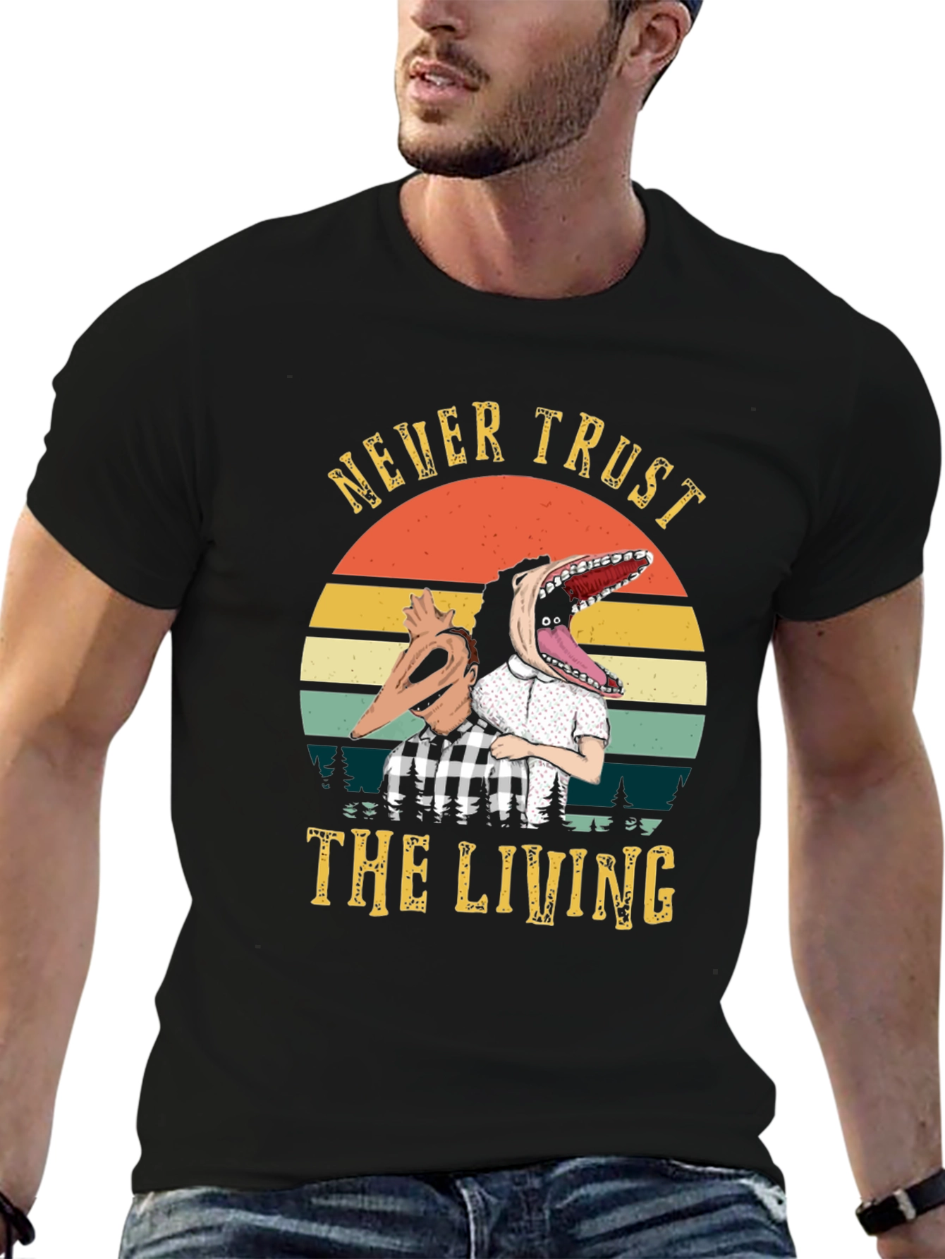 Never Trust the Living T-Shirt - Beetlejuice Inspired