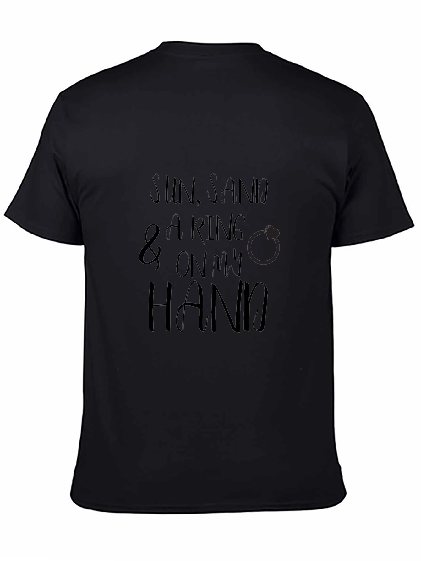 Sun Sand & a Ring Black Graphic T-Shirt