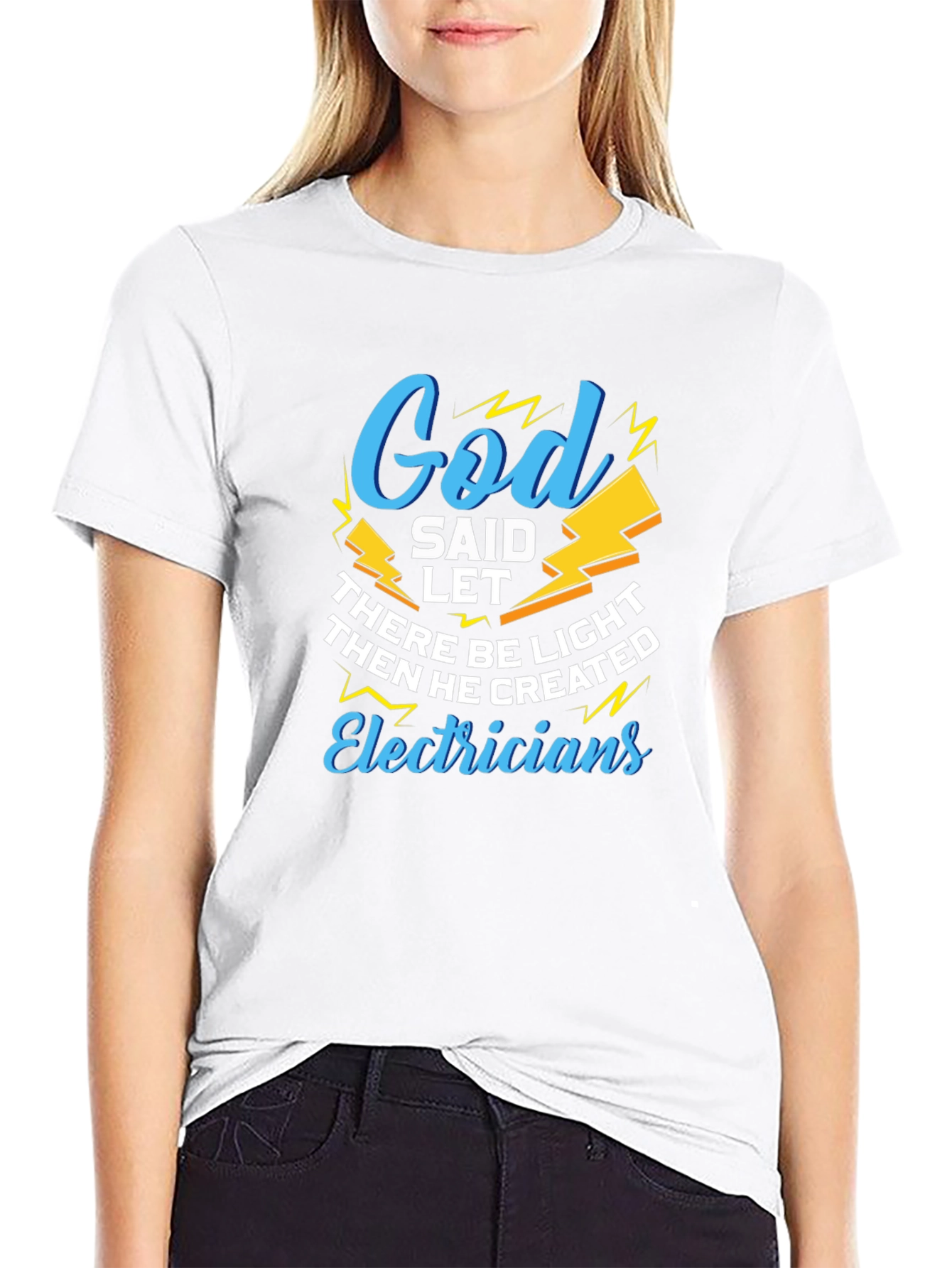 God Said Let There Be Light Electricians T-Shirt