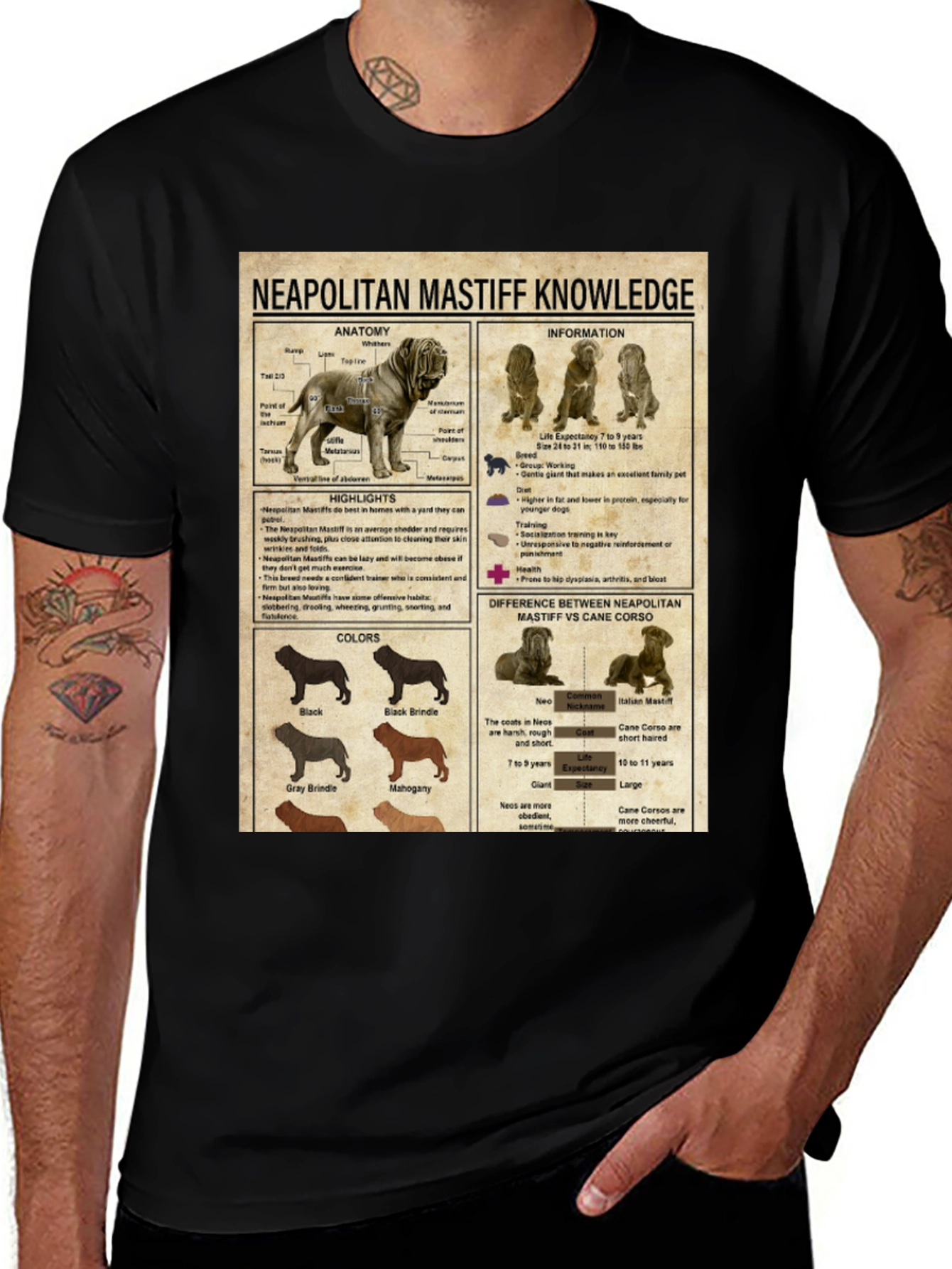Neapolitan Mastiff Knowledge Graphic T-Shirt