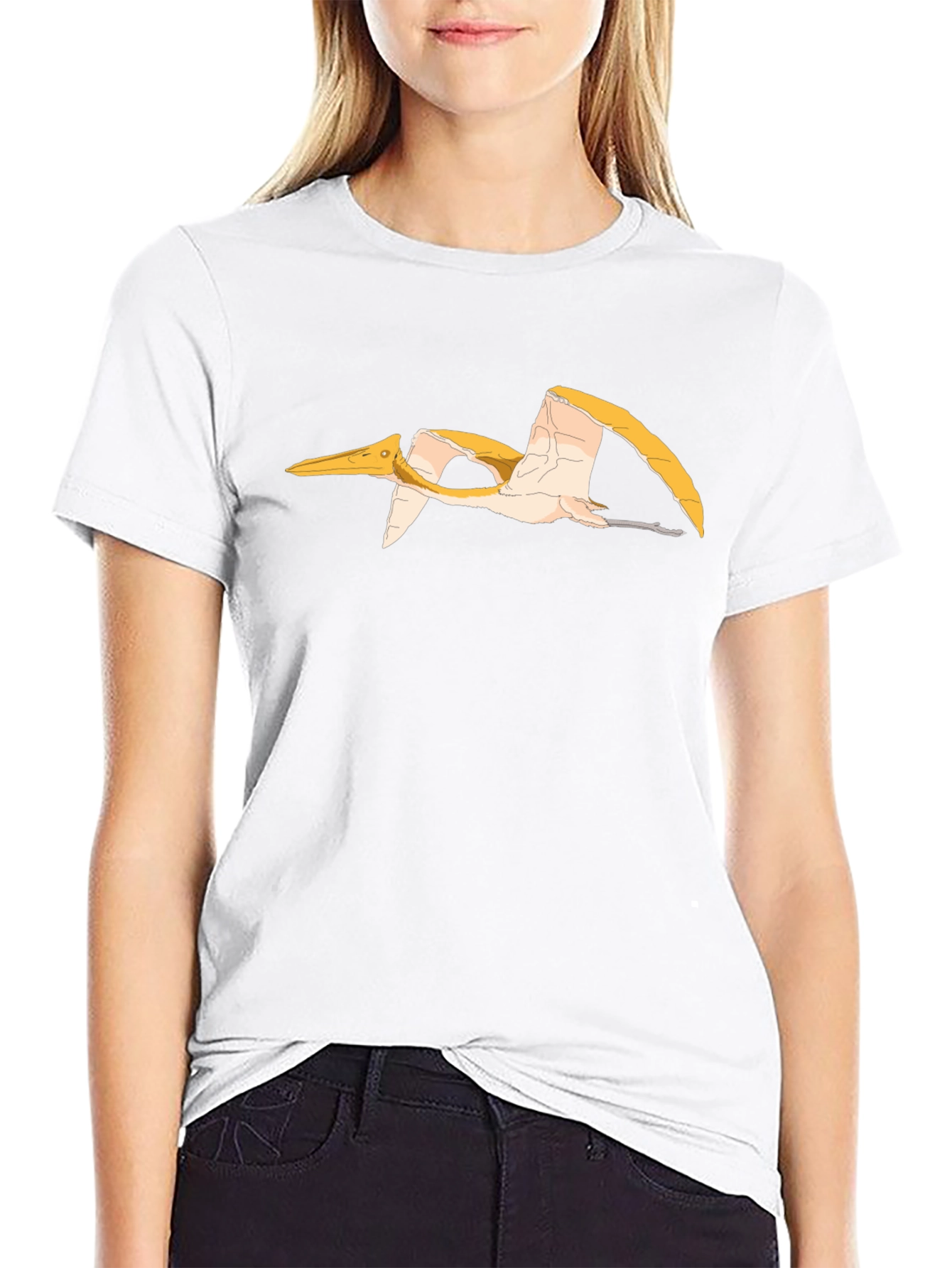 Pterodactyl Graphic Tee - Black Cotton T-Shirt