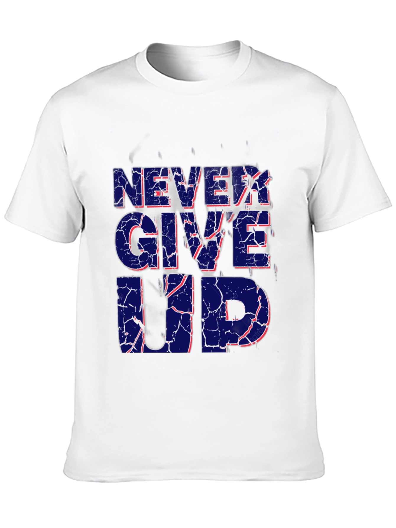 Never Give Up Graphic Print T-Shirt