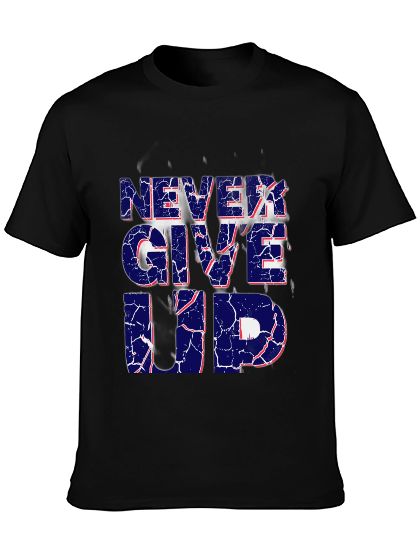 Never Give Up Graphic Print T-Shirt