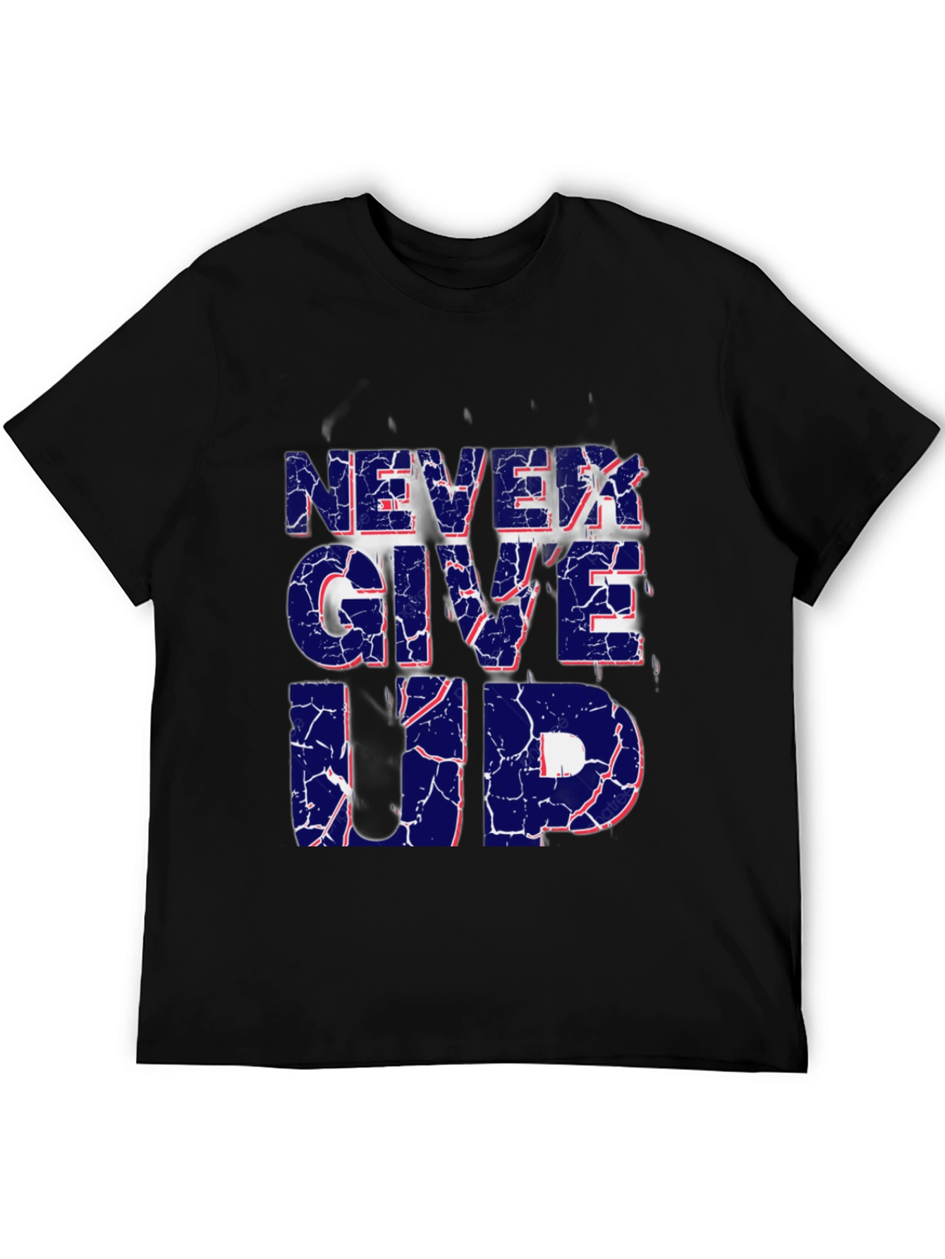 Never Give Up Graphic Print T-Shirt