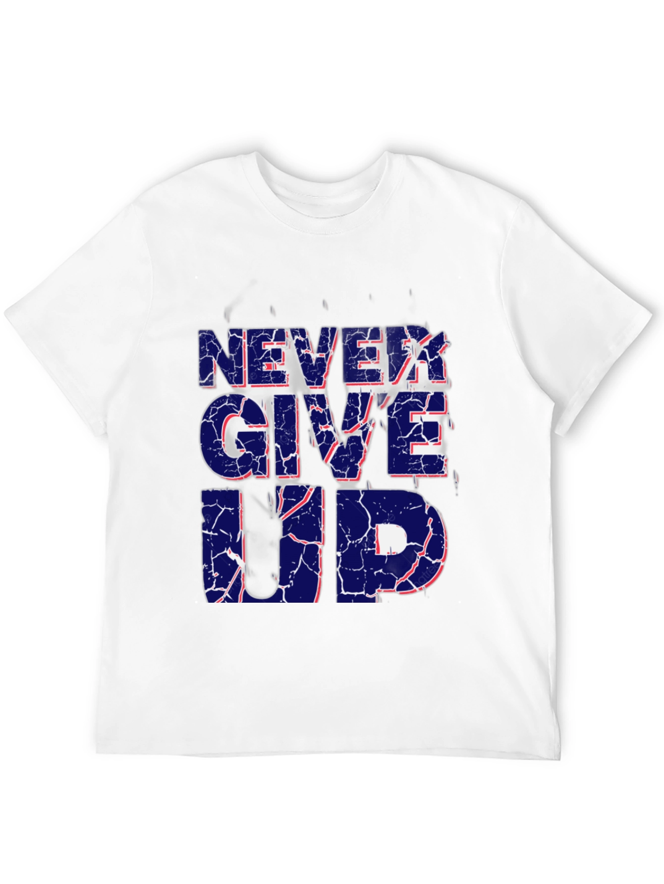 Never Give Up Graphic Print T-Shirt