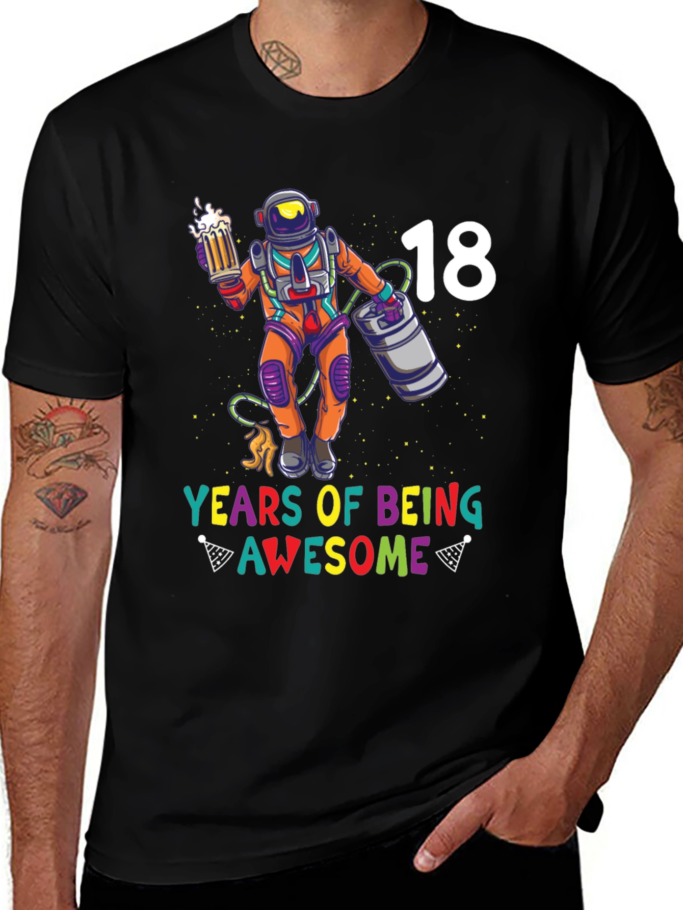 18 Years Awesome Astronaut Graphic Tee
