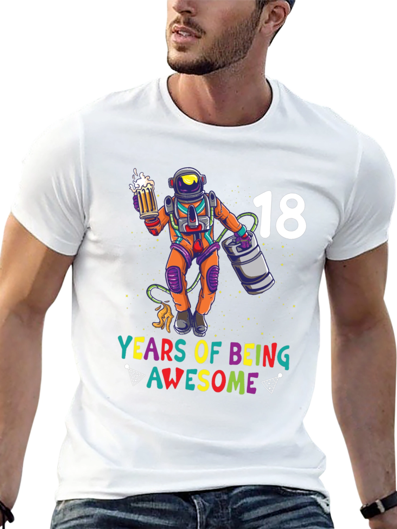 18 Years Awesome Astronaut Graphic Tee
