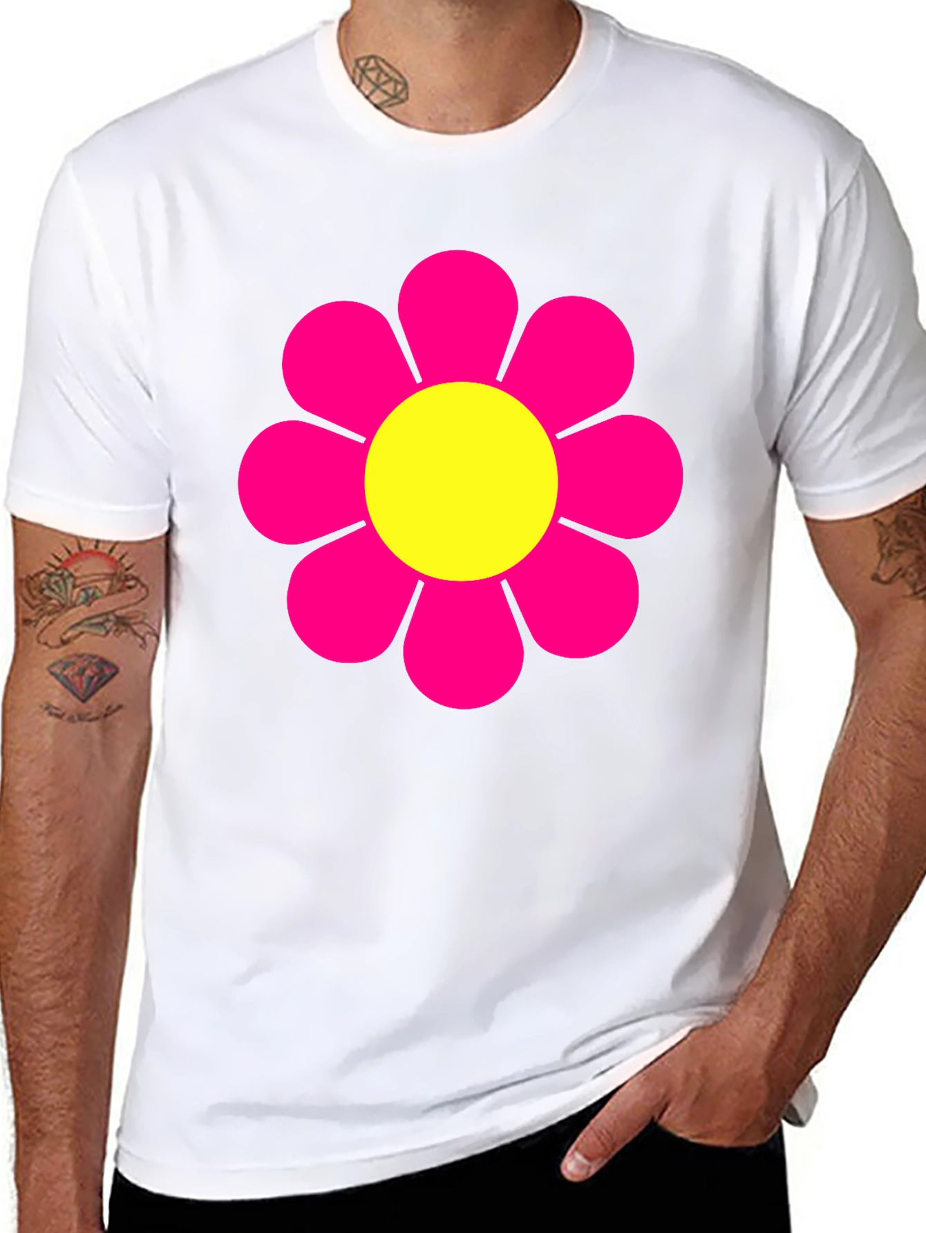 Retro Floral Graphic Tee - Black