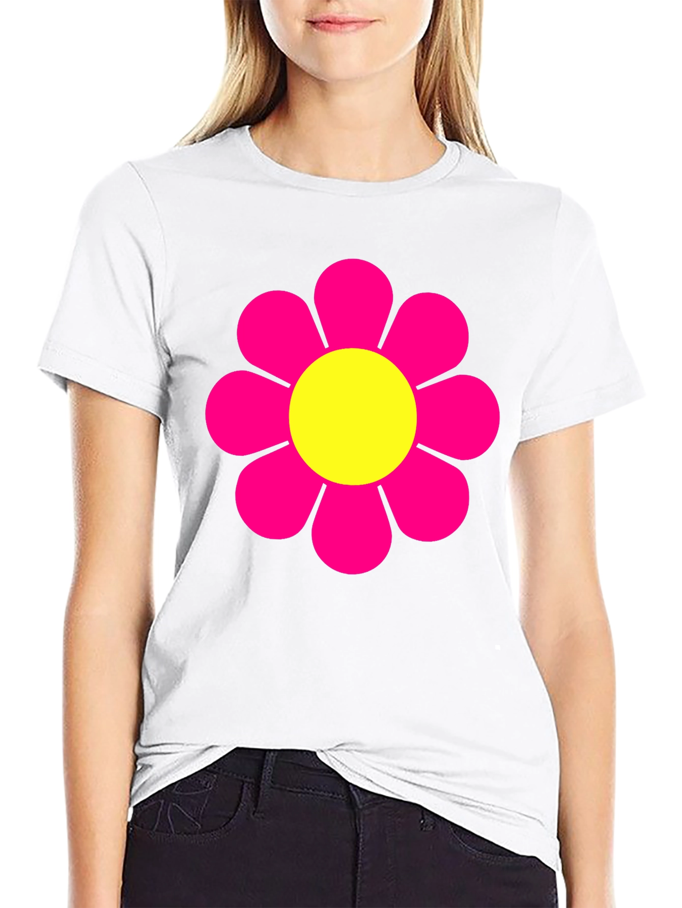 Retro Floral Graphic Tee - Black