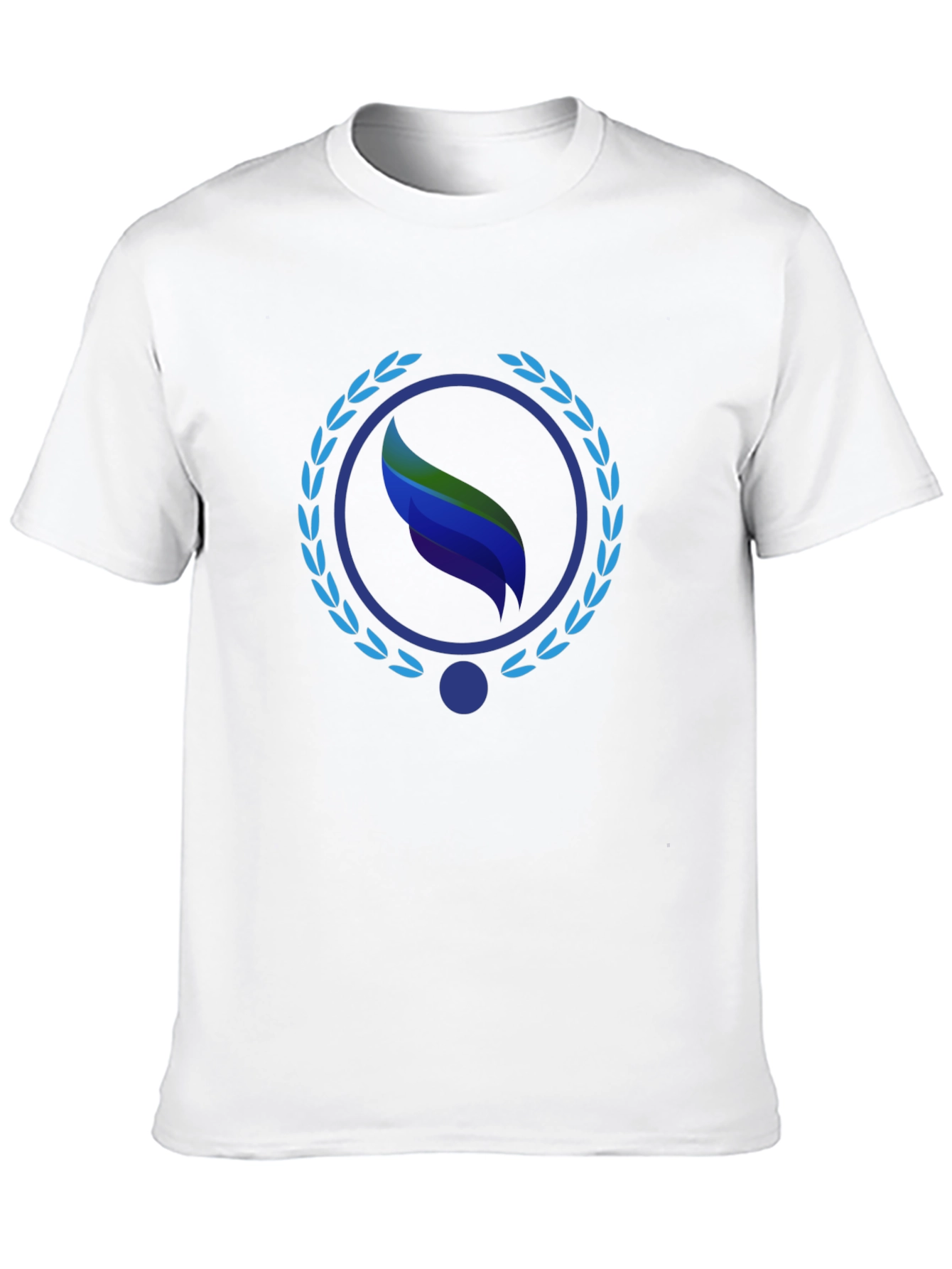 Stylish Black Tee with Leaf Emblem