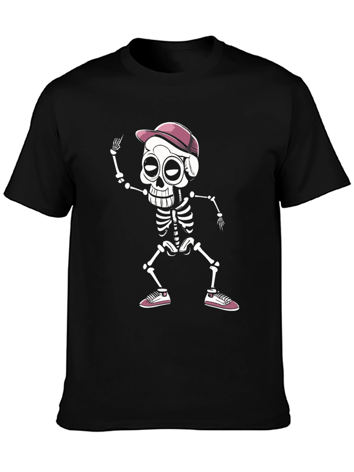 Cool Skeleton Graphic Tee - Black