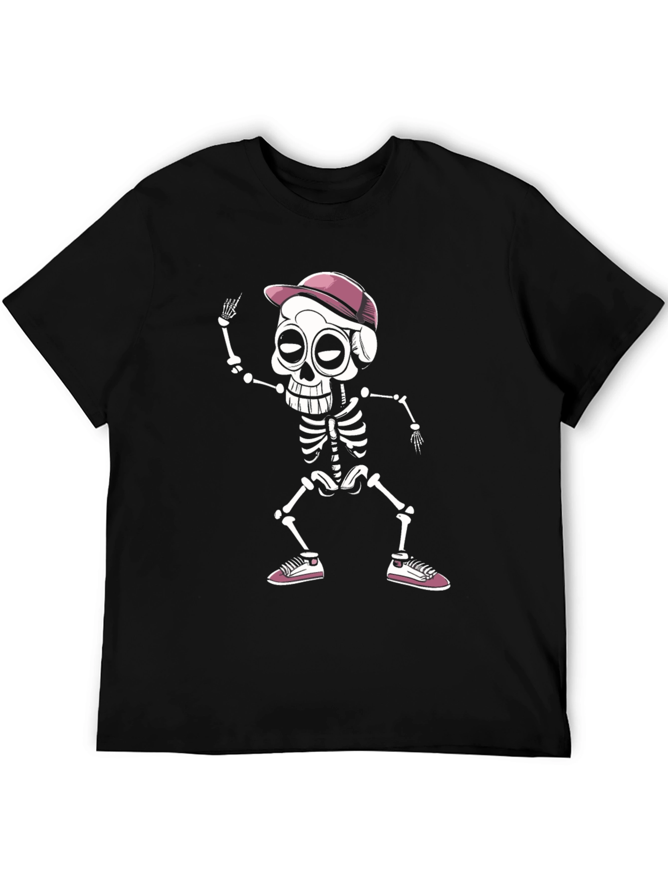 Cool Skeleton Graphic Tee - Black