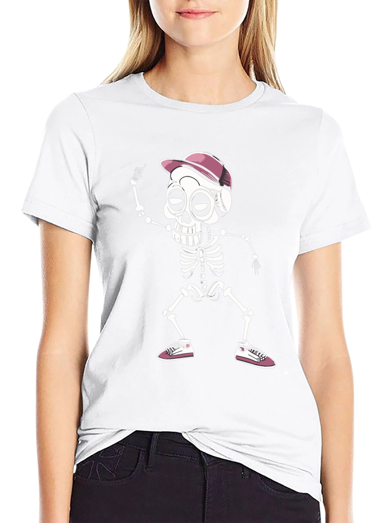 Cool Skeleton Graphic Tee - Black
