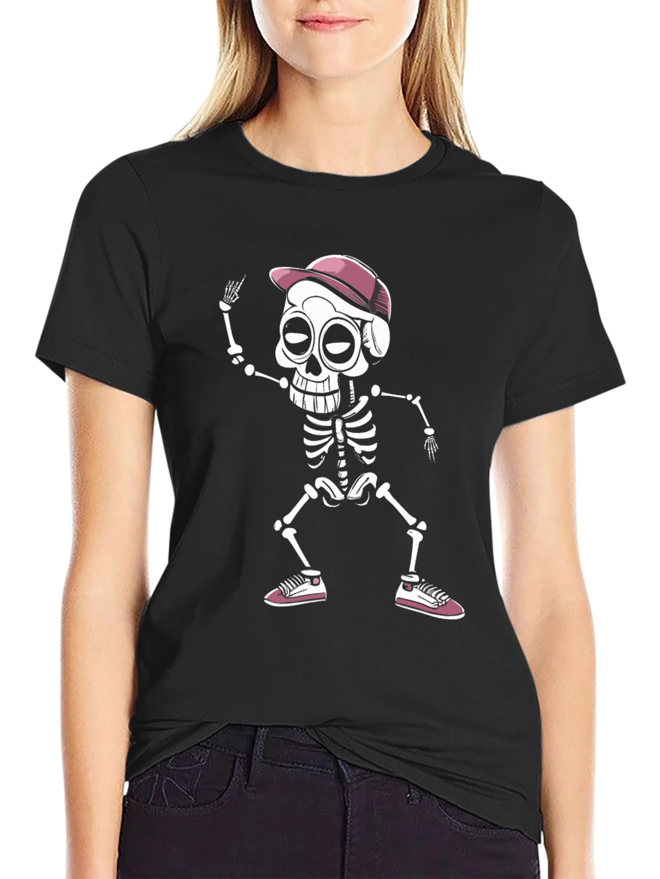 Cool Skeleton Graphic Tee - Black