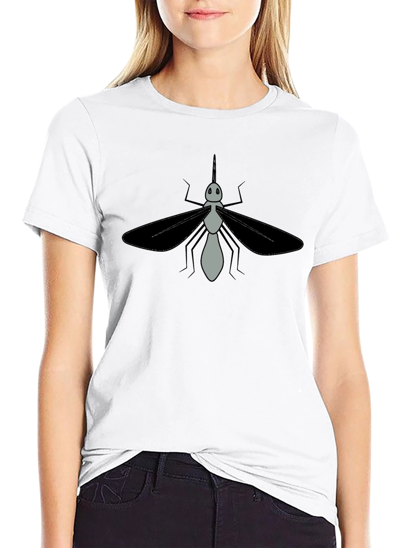 Mosquito Graphic Tee - Black Cotton T-Shirt