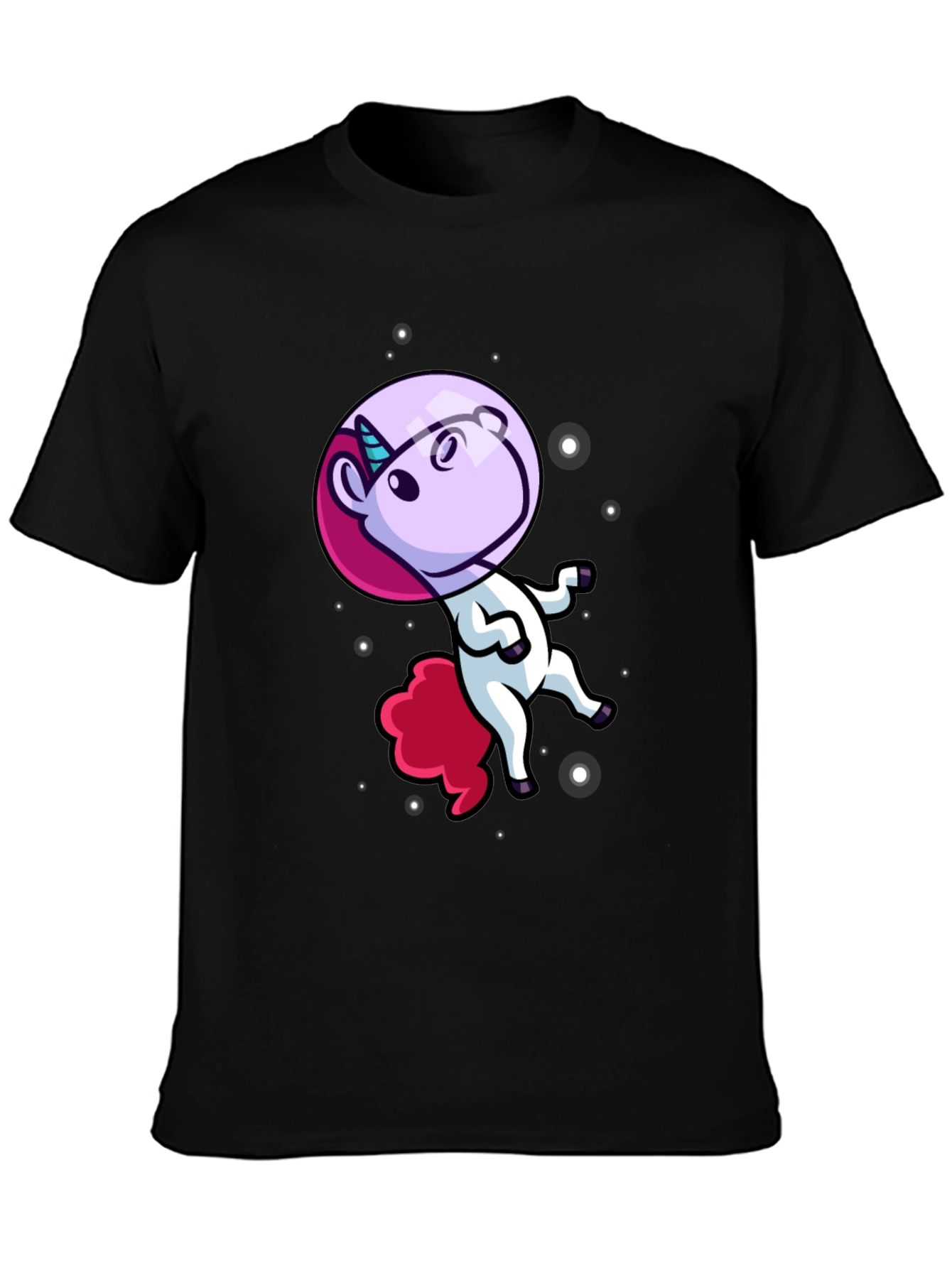 Astronaut Unicorn Black T-Shirt