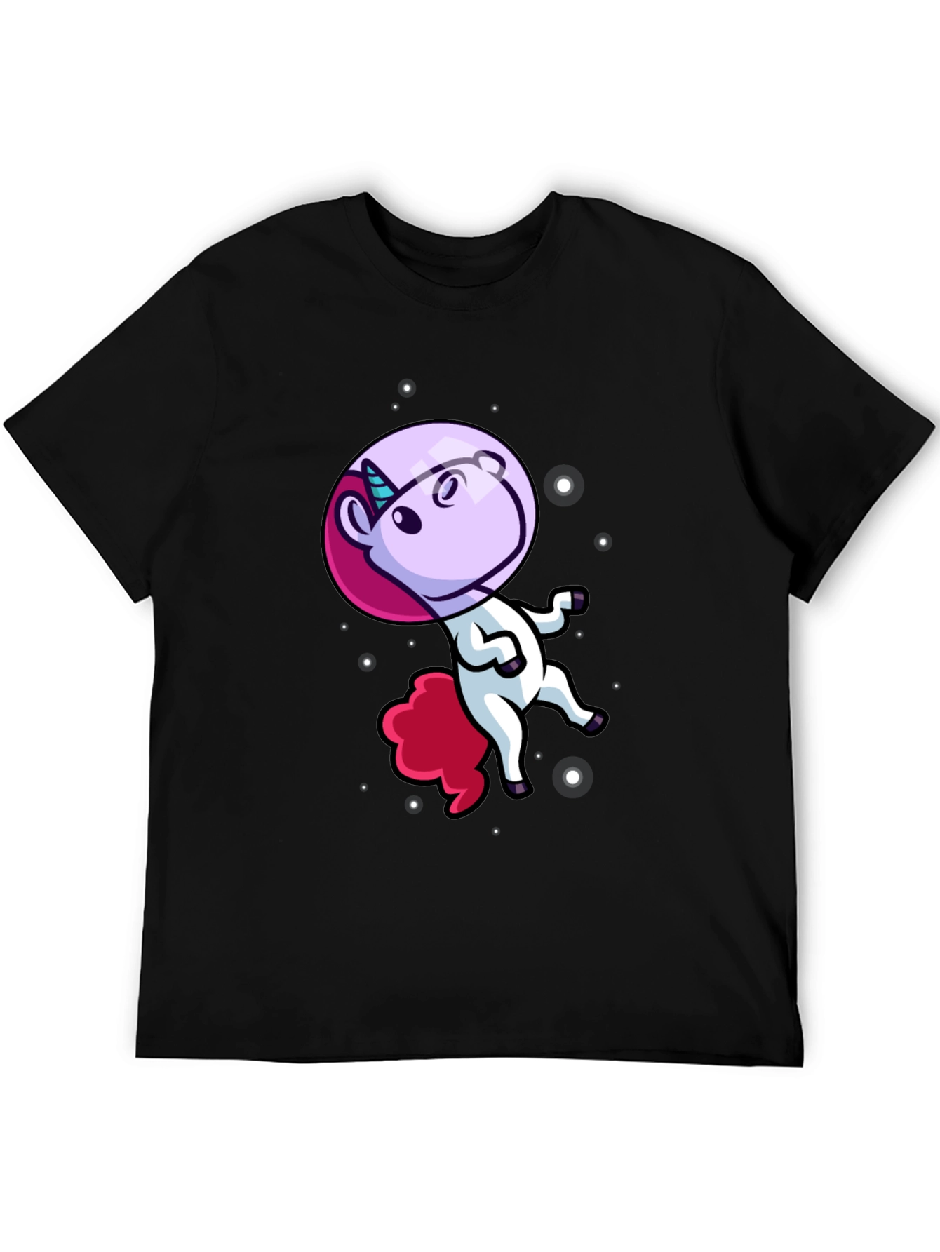 Astronaut Unicorn Black T-Shirt