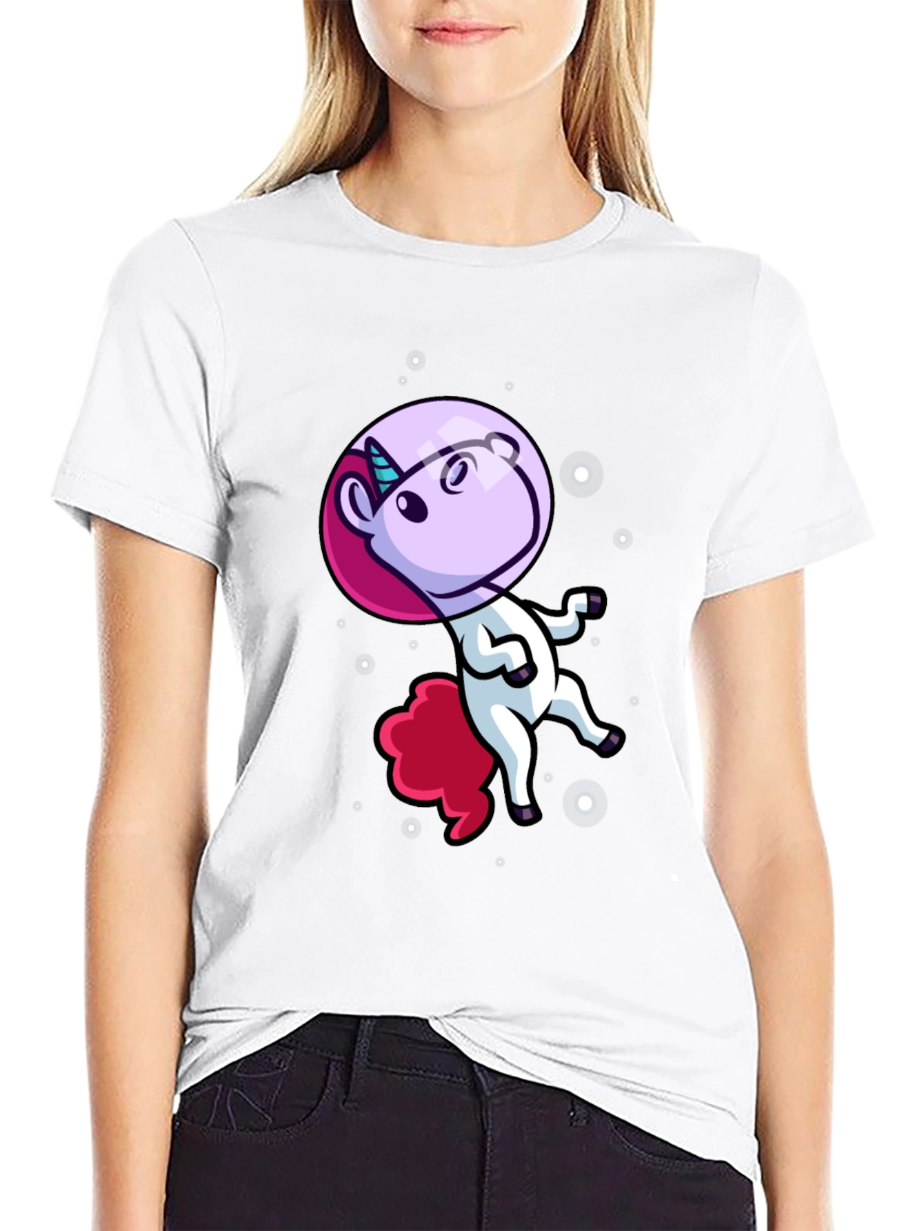 Astronaut Unicorn Black T-Shirt