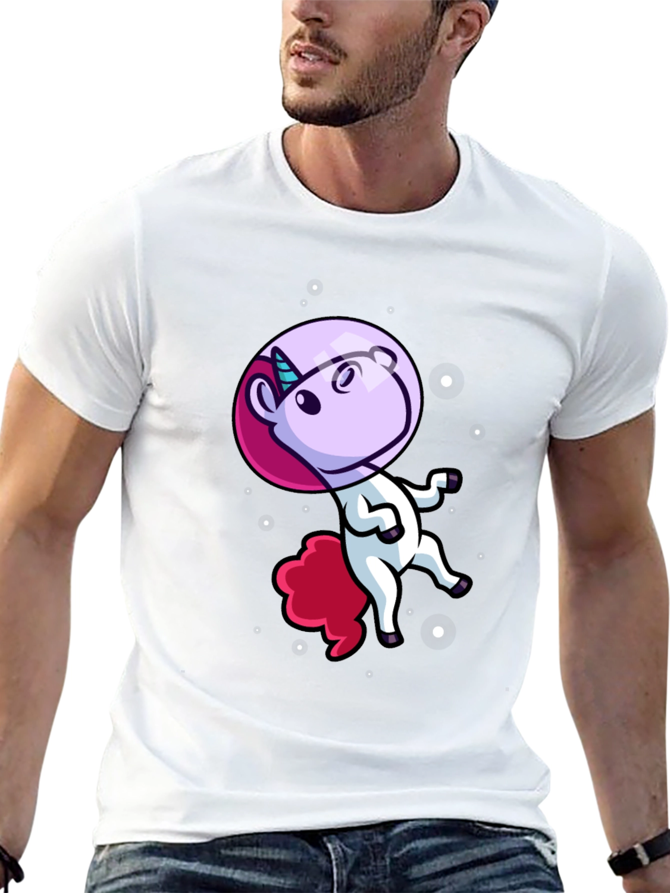 Astronaut Unicorn Black T-Shirt