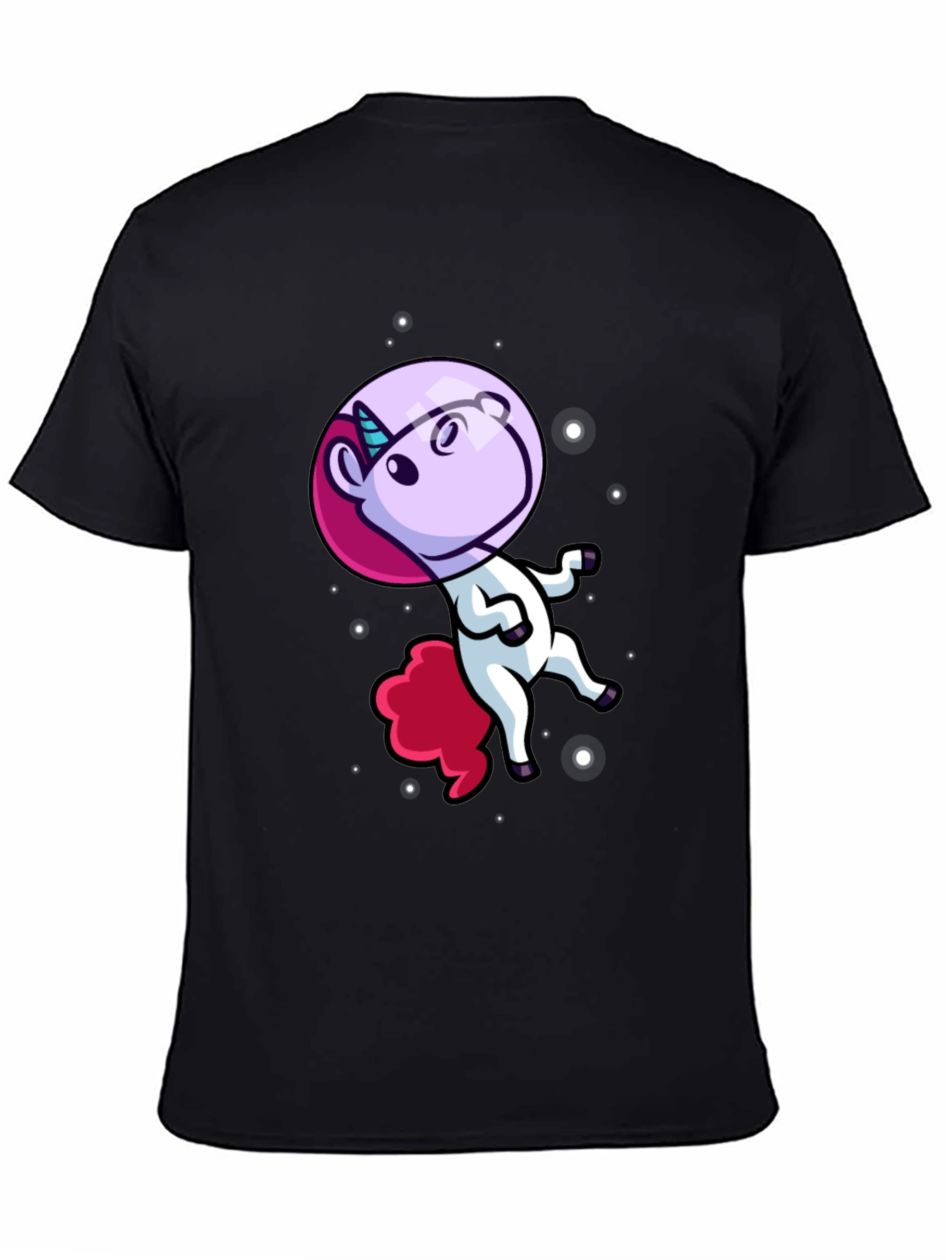 Astronaut Unicorn Black T-Shirt