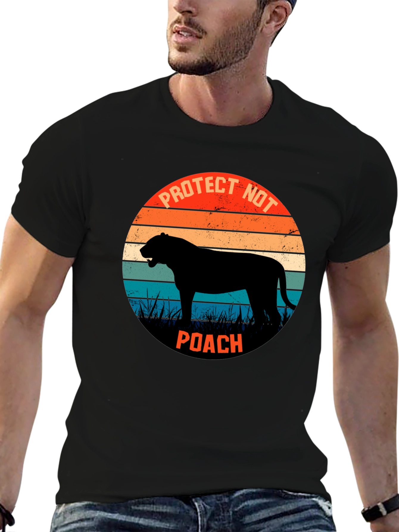 Protect Wildlife Tee - Retro Style Anti-Poaching Shirt