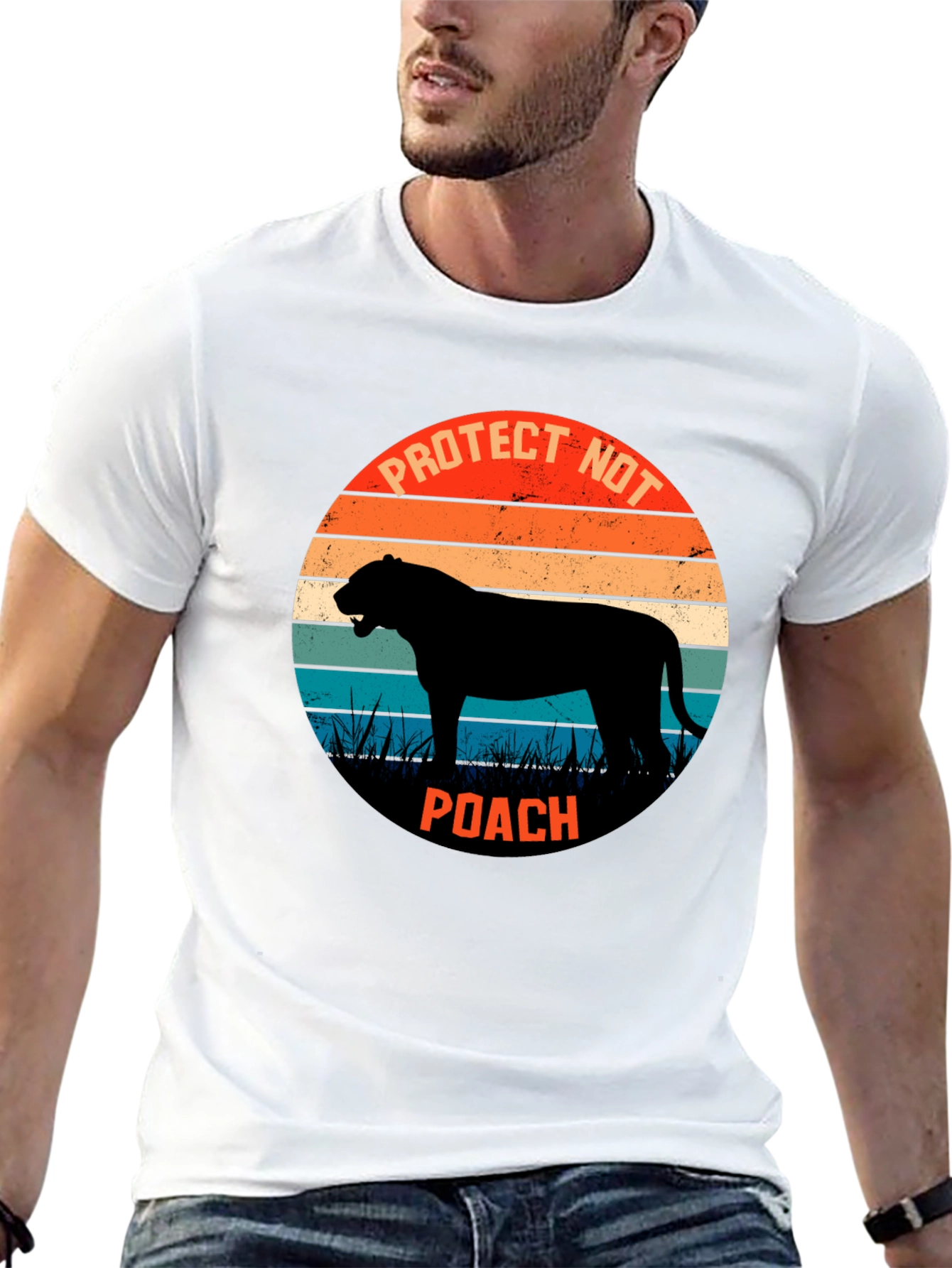 Protect Wildlife Tee - Retro Style Anti-Poaching Shirt