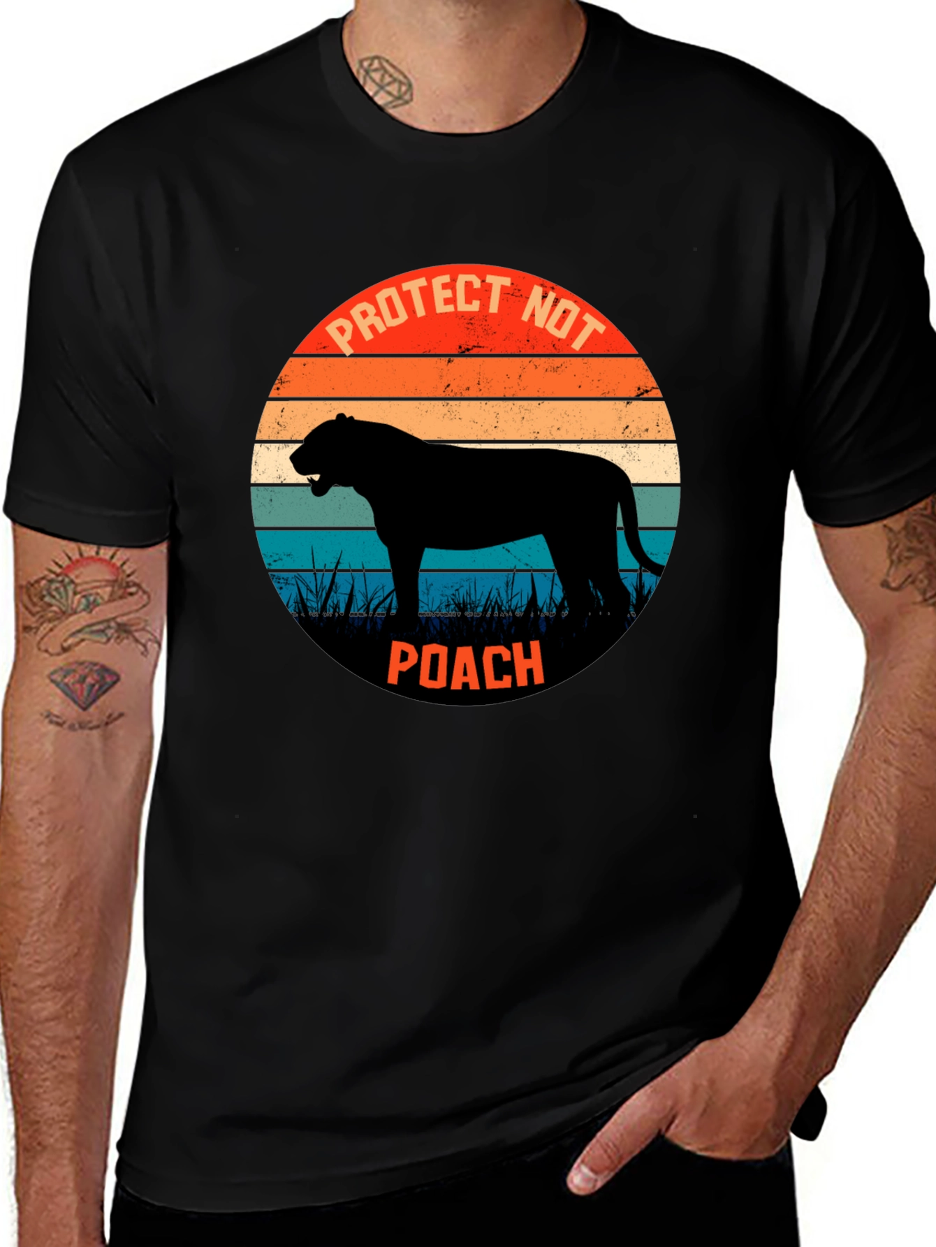 Protect Wildlife Tee - Retro Style Anti-Poaching Shirt