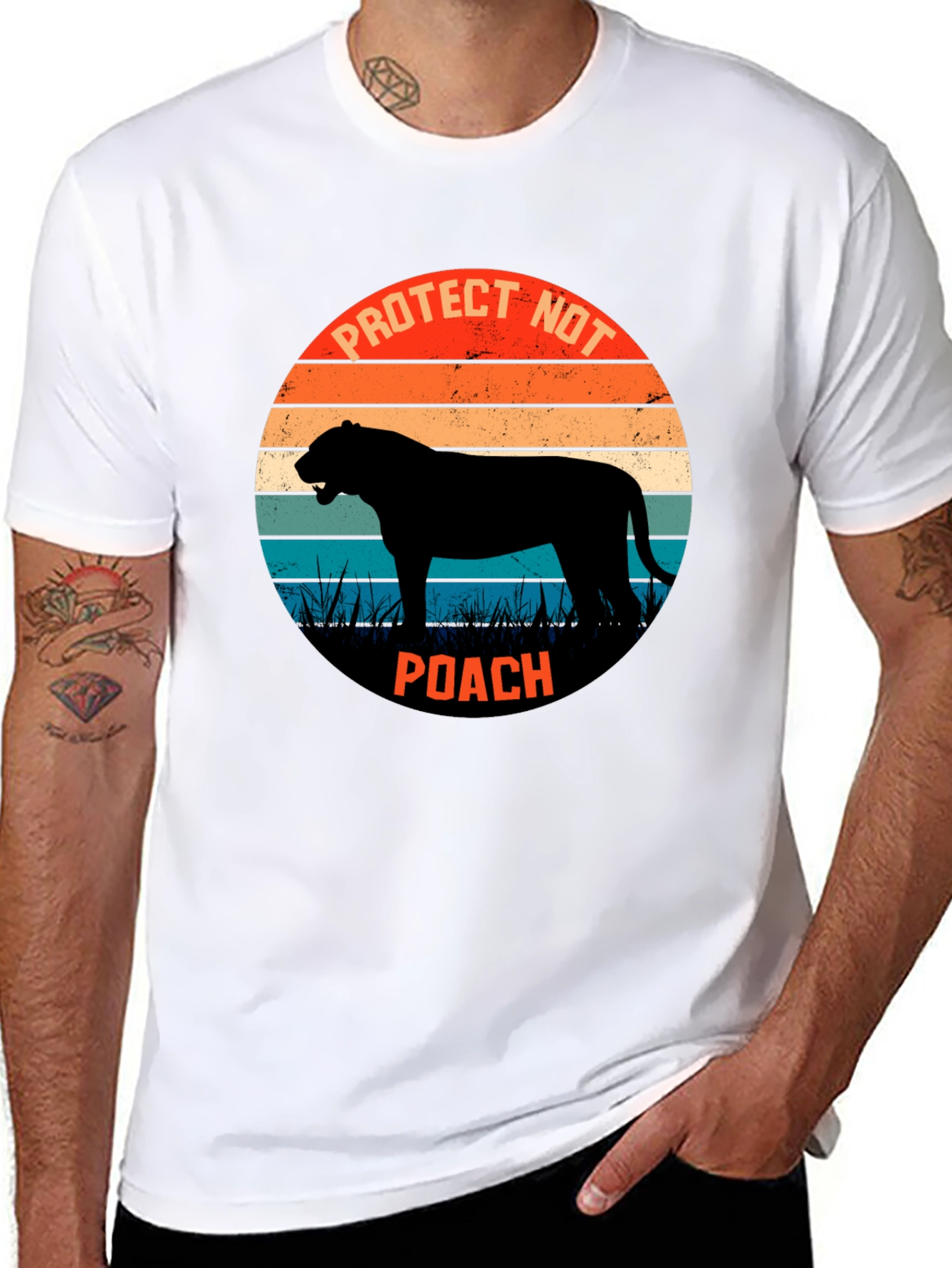 Protect Wildlife Tee - Retro Style Anti-Poaching Shirt