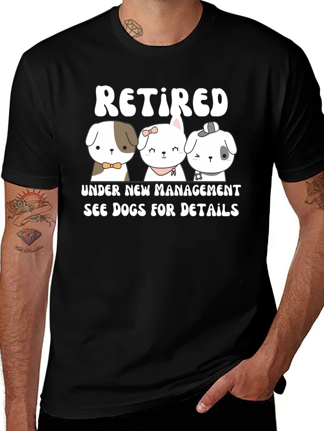 Retired Under New Management Dog T-Shirt