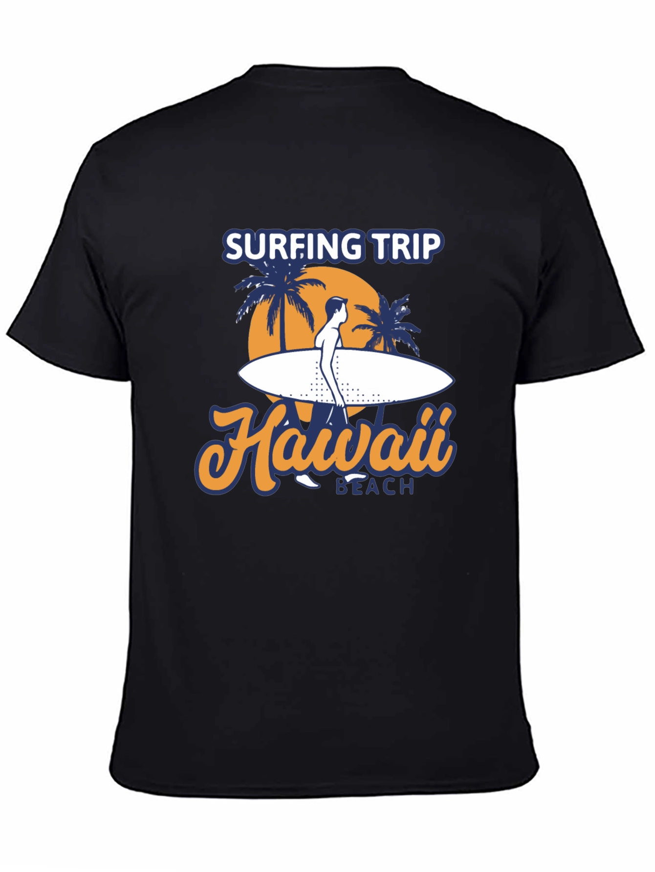 Hawaii Surfing Trip Graphic Tee - Black