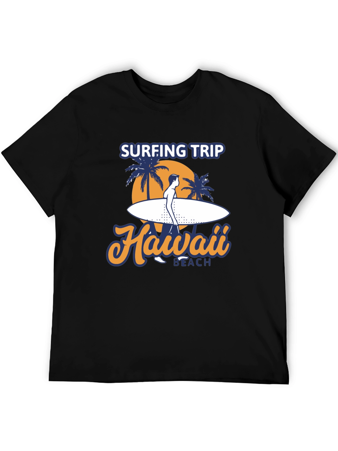 Hawaii Surfing Trip Graphic Tee - Black