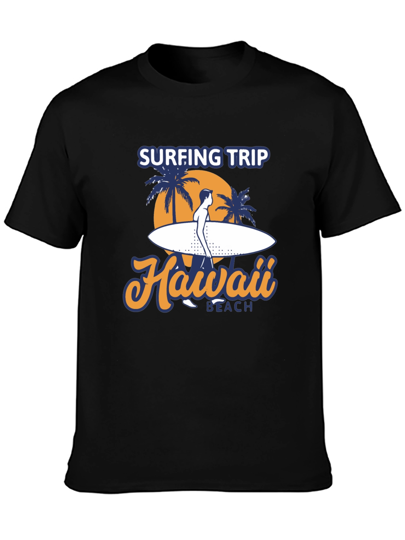 Hawaii Surfing Trip Graphic Tee - Black