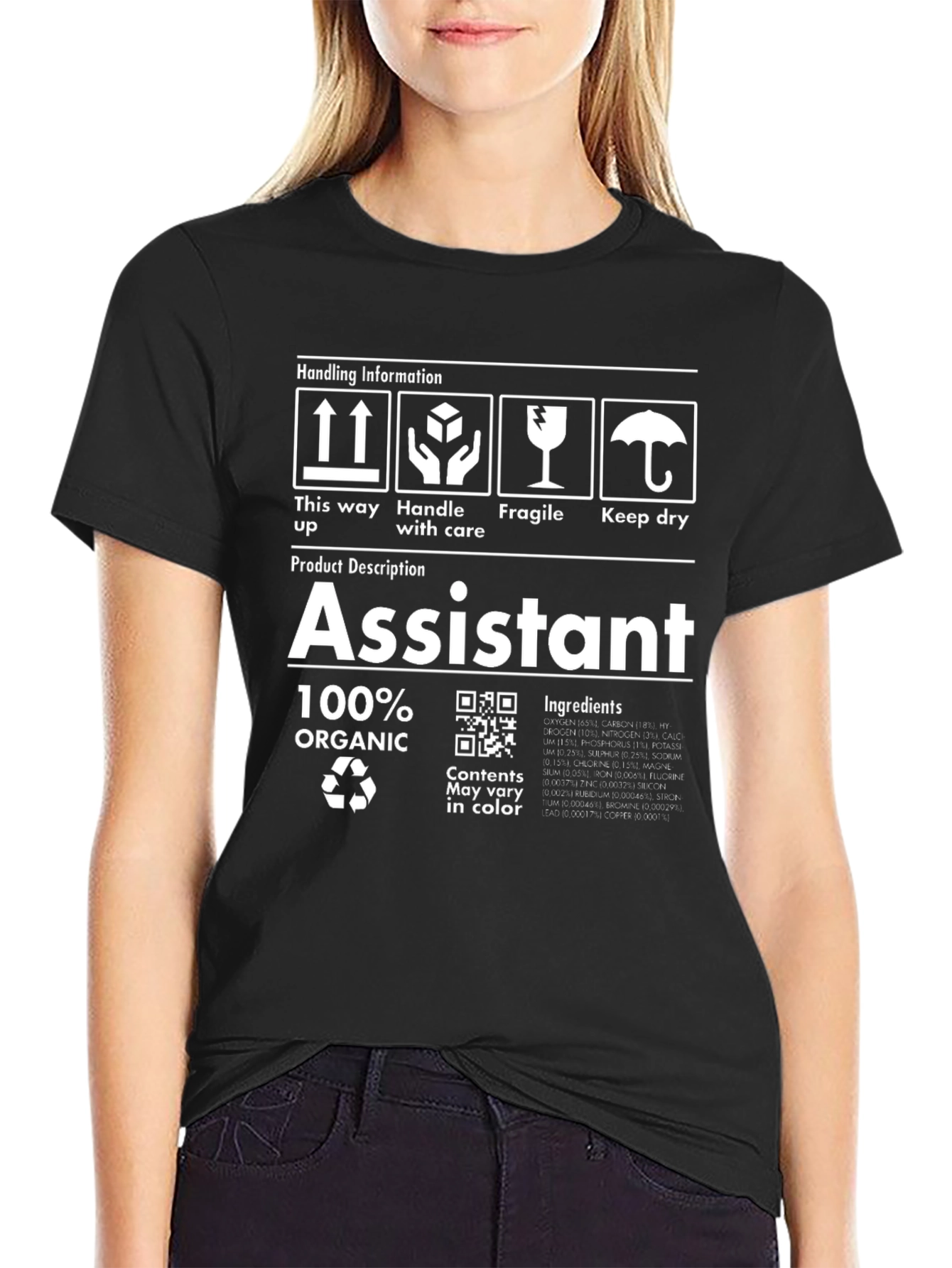 Assistant 100% Organic Funny Job Title T-Shirt