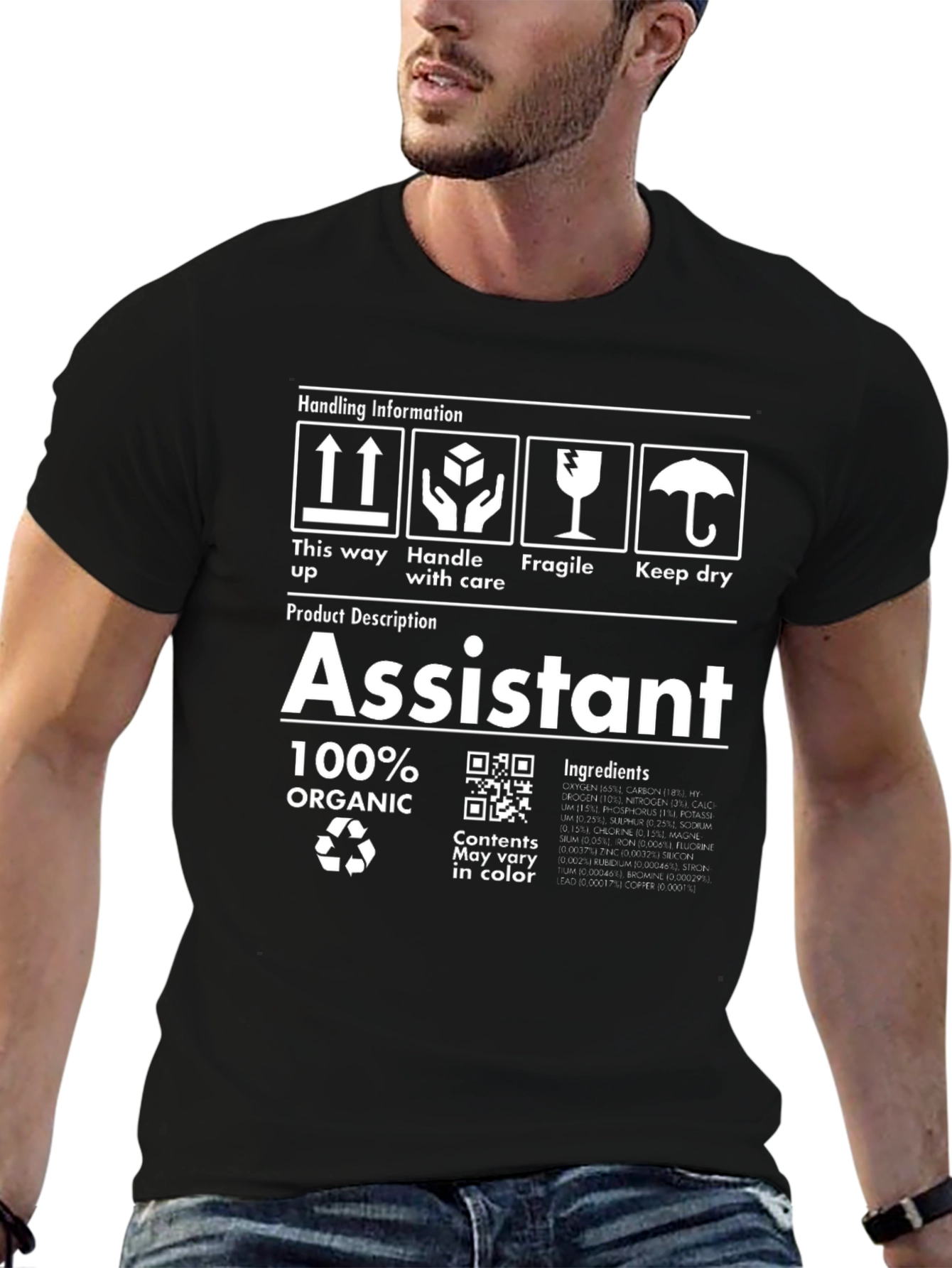 Assistant 100% Organic Funny Job Title T-Shirt