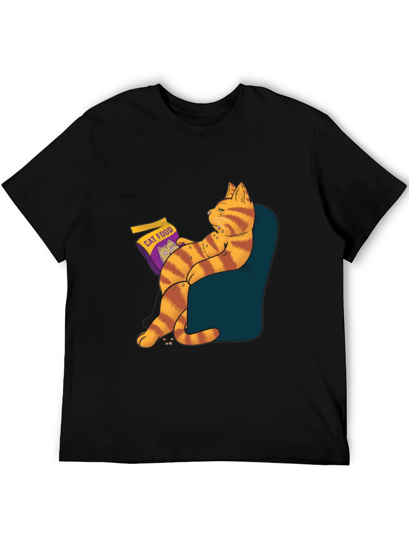 Funny Cat Food T-Shirt - Lazy Cat Design