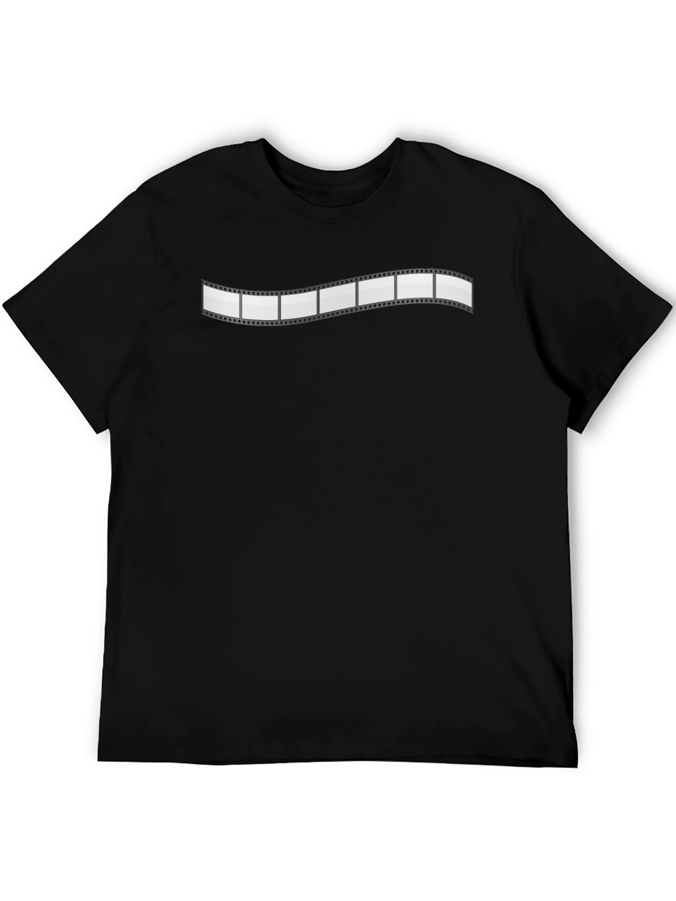 Retro Film Strip Graphic Black T-Shirt