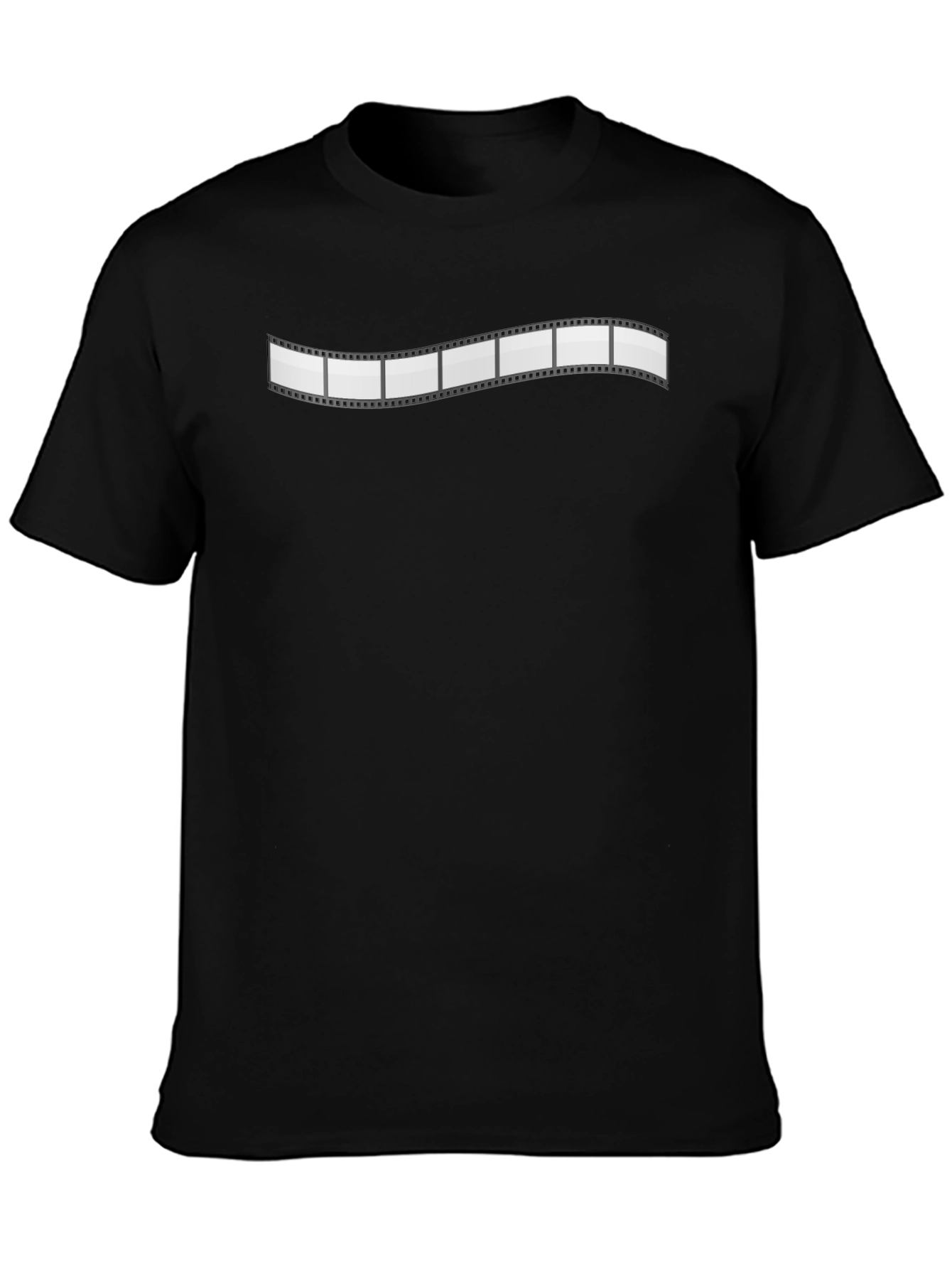 Retro Film Strip Graphic Black T-Shirt
