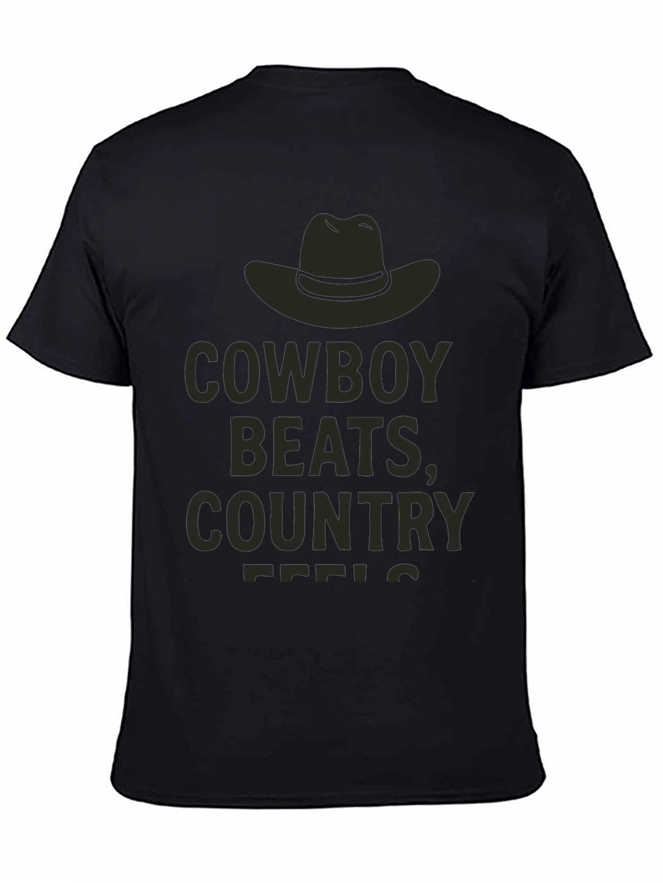 Cowboy Beats Country Feels Graphic Tee - Black