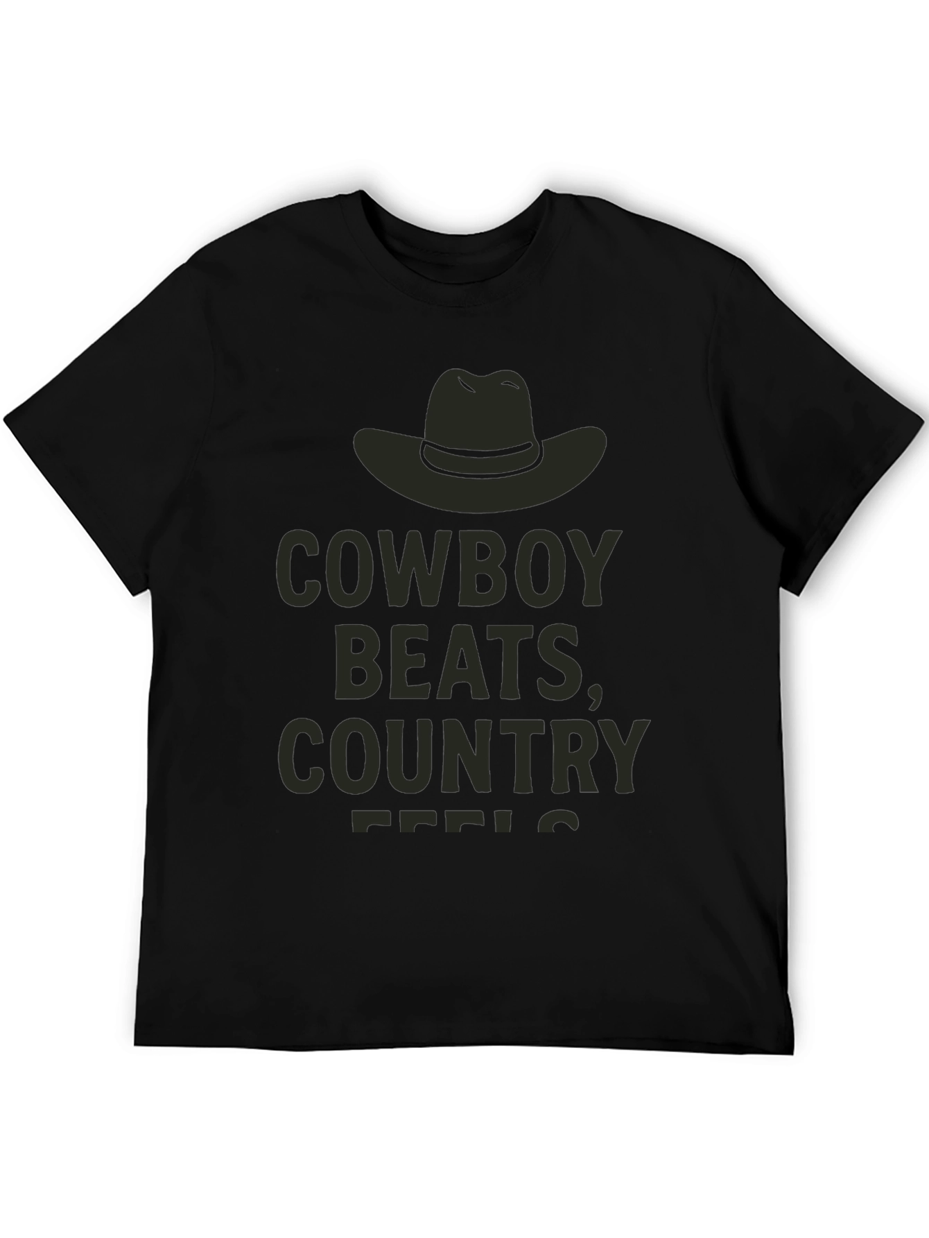 Cowboy Beats Country Feels Graphic Tee - Black