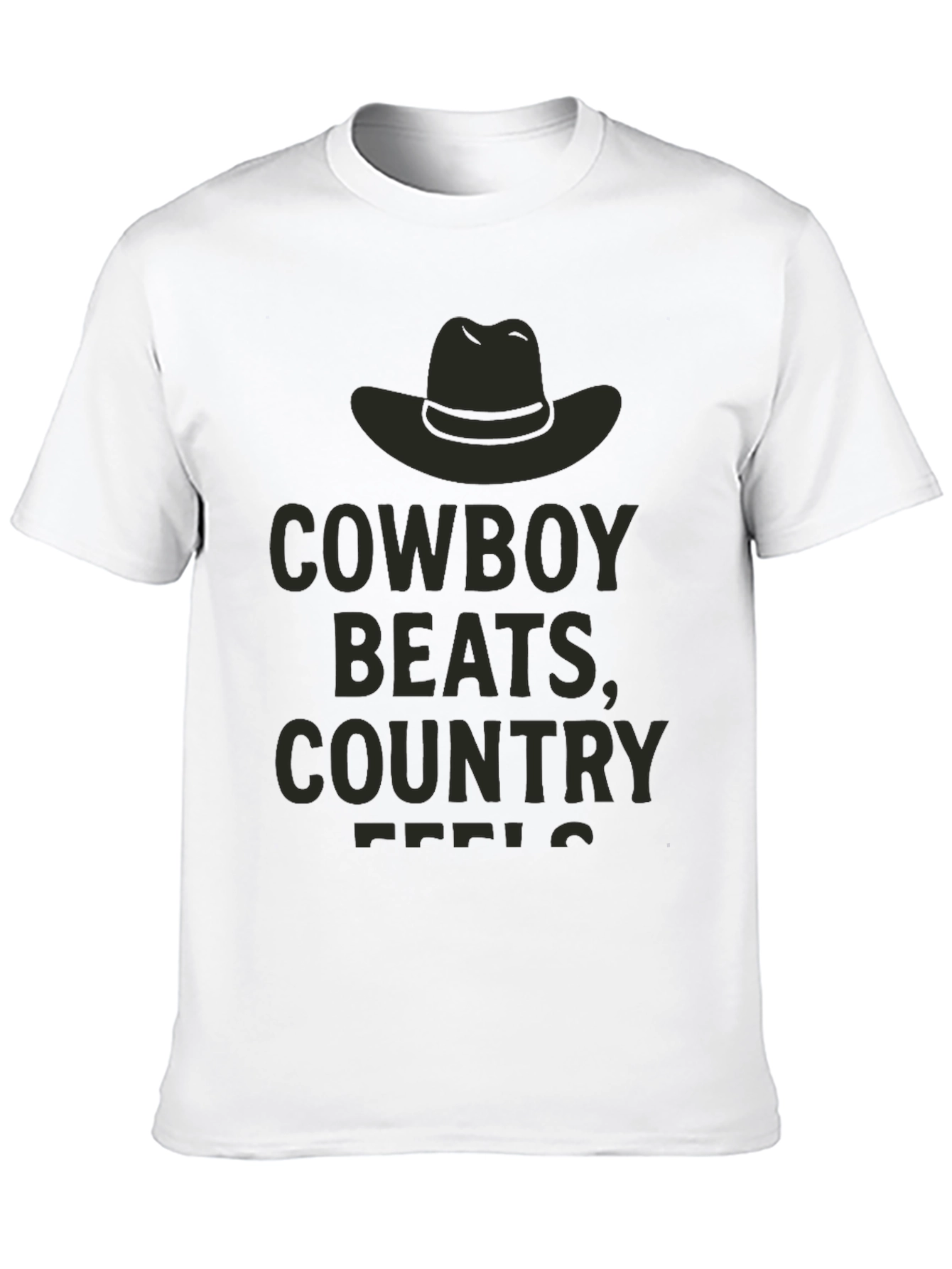 Cowboy Beats Country Feels Graphic Tee - Black