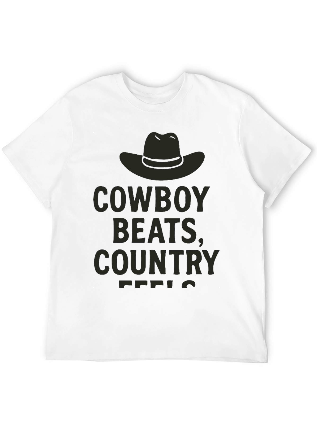 Cowboy Beats Country Feels Graphic Tee - Black