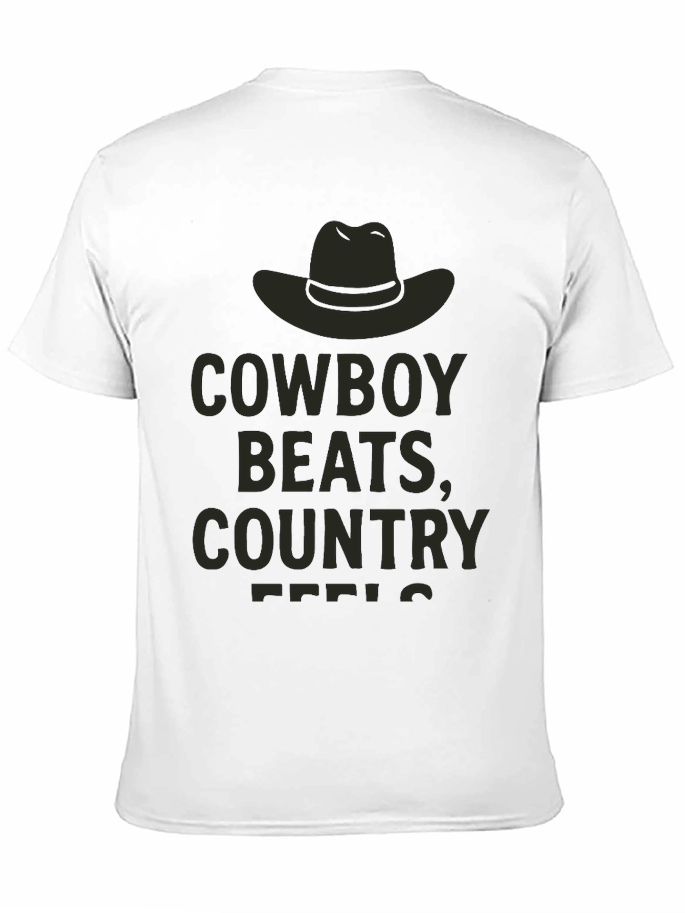 Cowboy Beats Country Feels Graphic Tee - Black