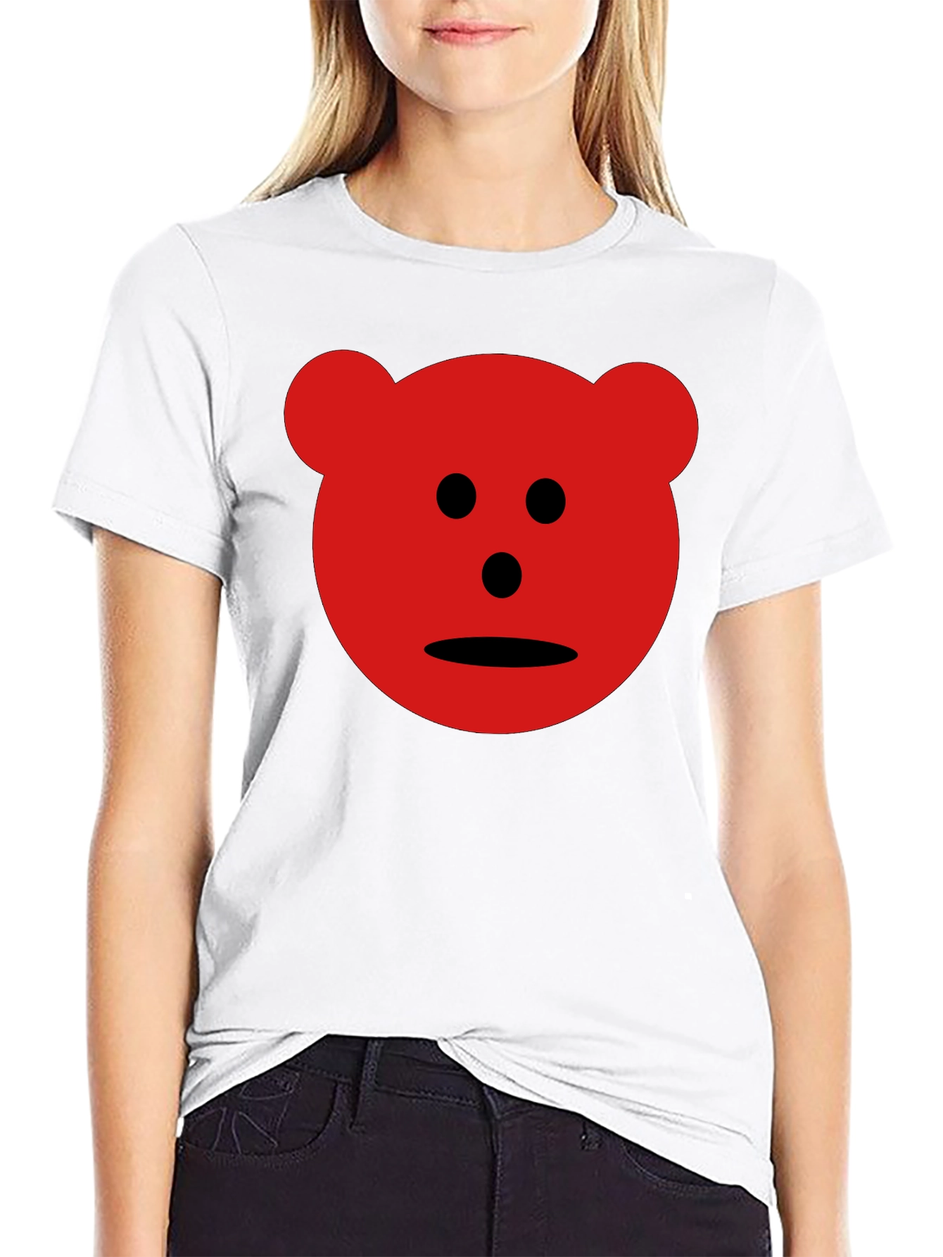 Red Bear Graphic Black T-Shirt