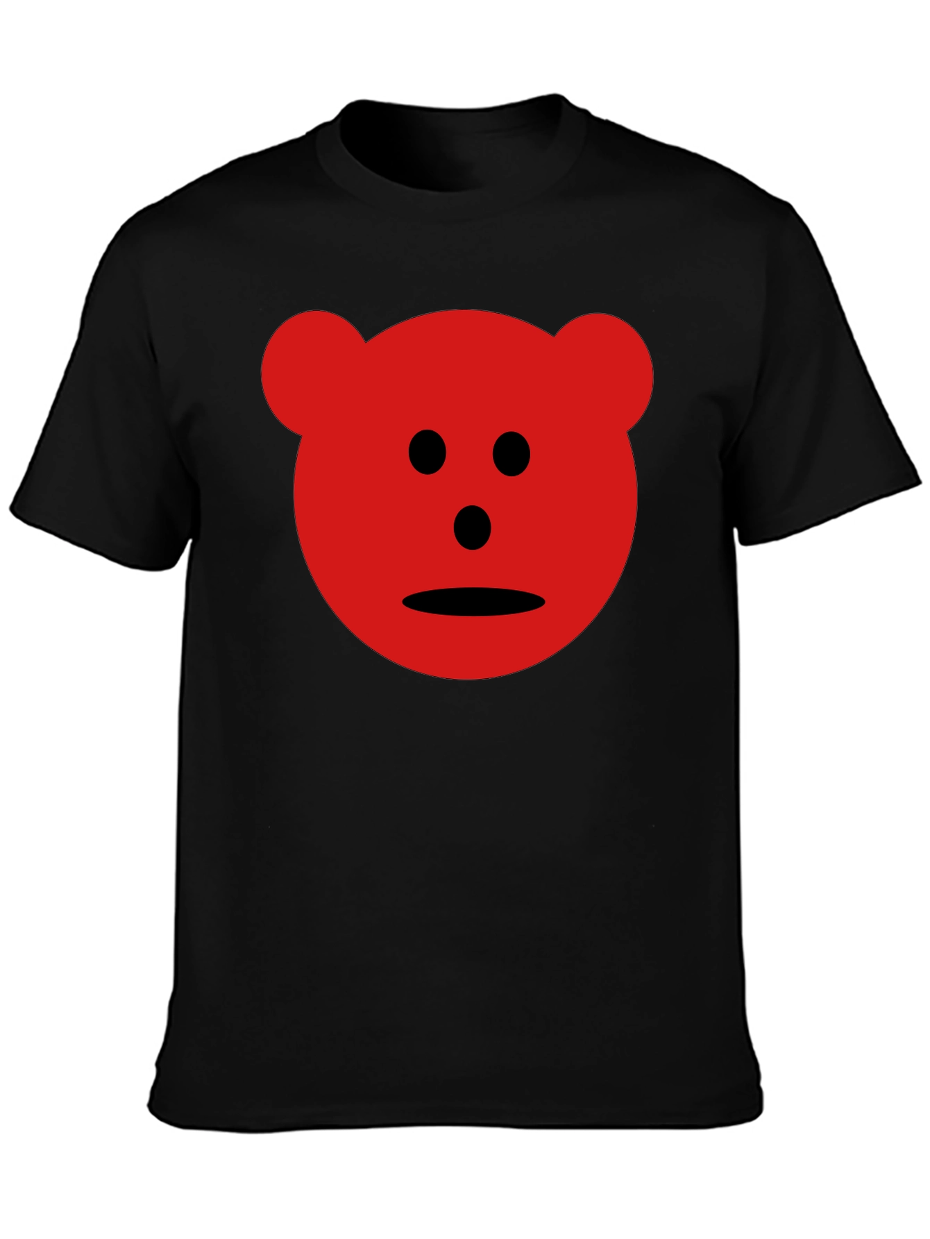 Red Bear Graphic Black T-Shirt