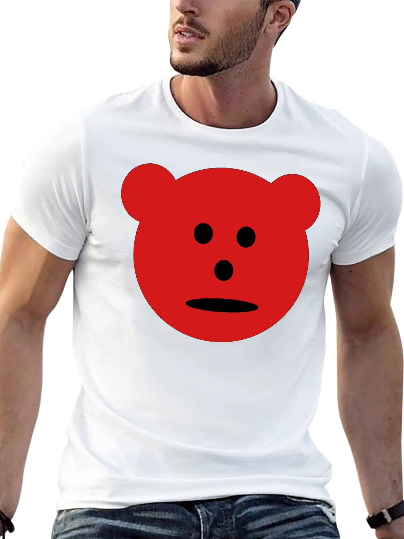 Red Bear Graphic Black T-Shirt