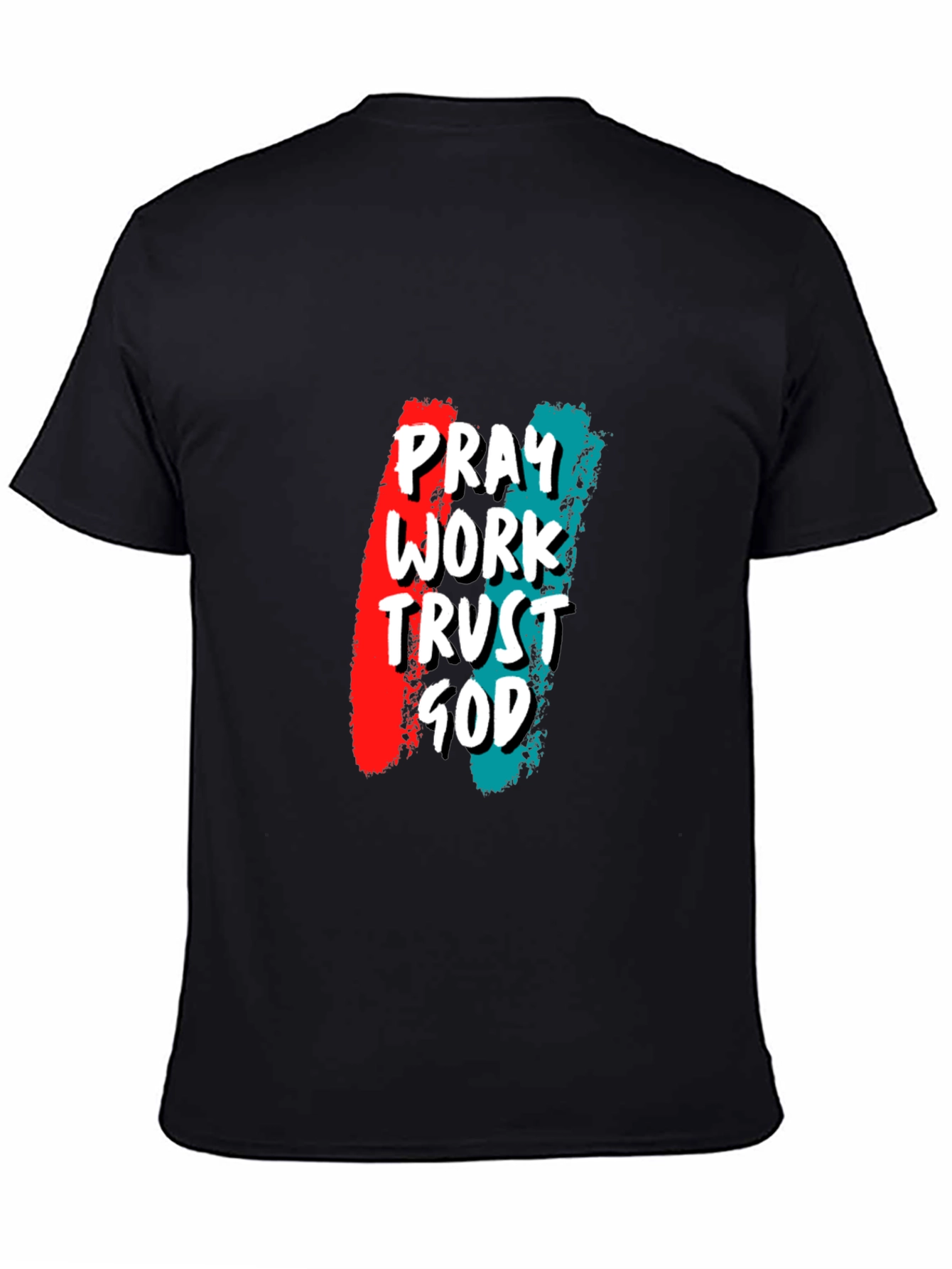 Pray Work Trust God Black Tee