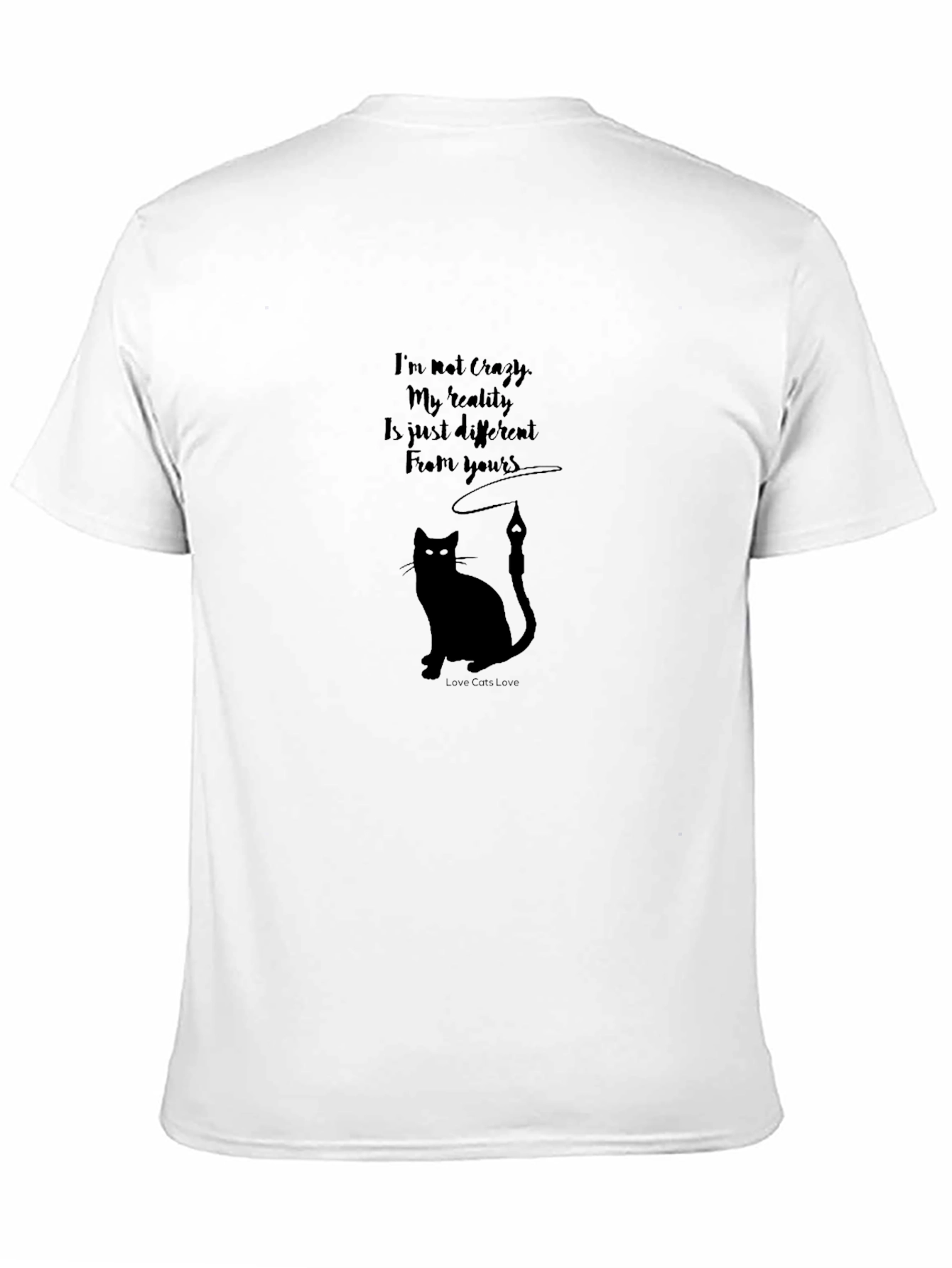Crazy Cat Lover T-Shirt - Black Crew Neck
