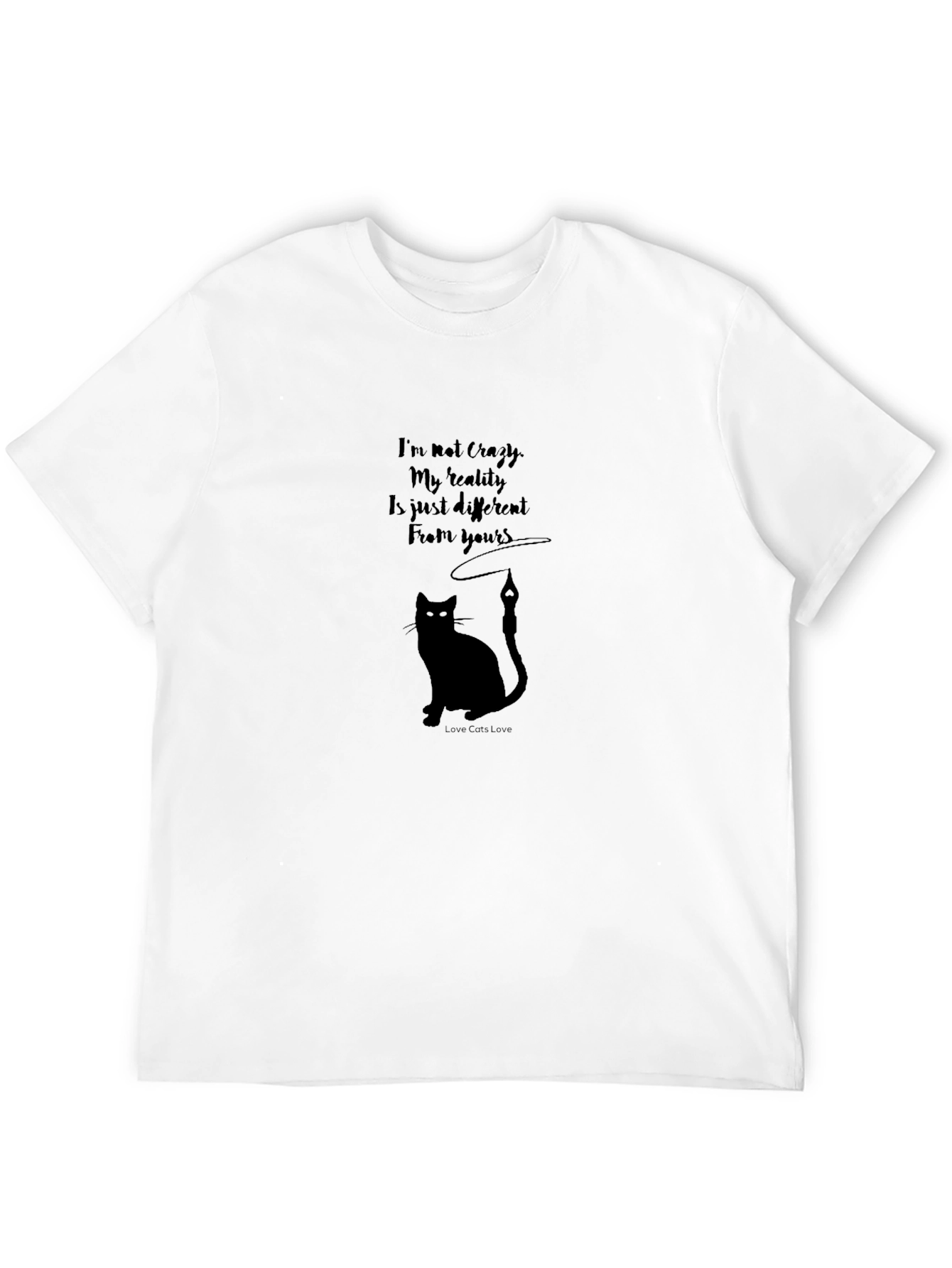 Crazy Cat Lover T-Shirt - Black Crew Neck
